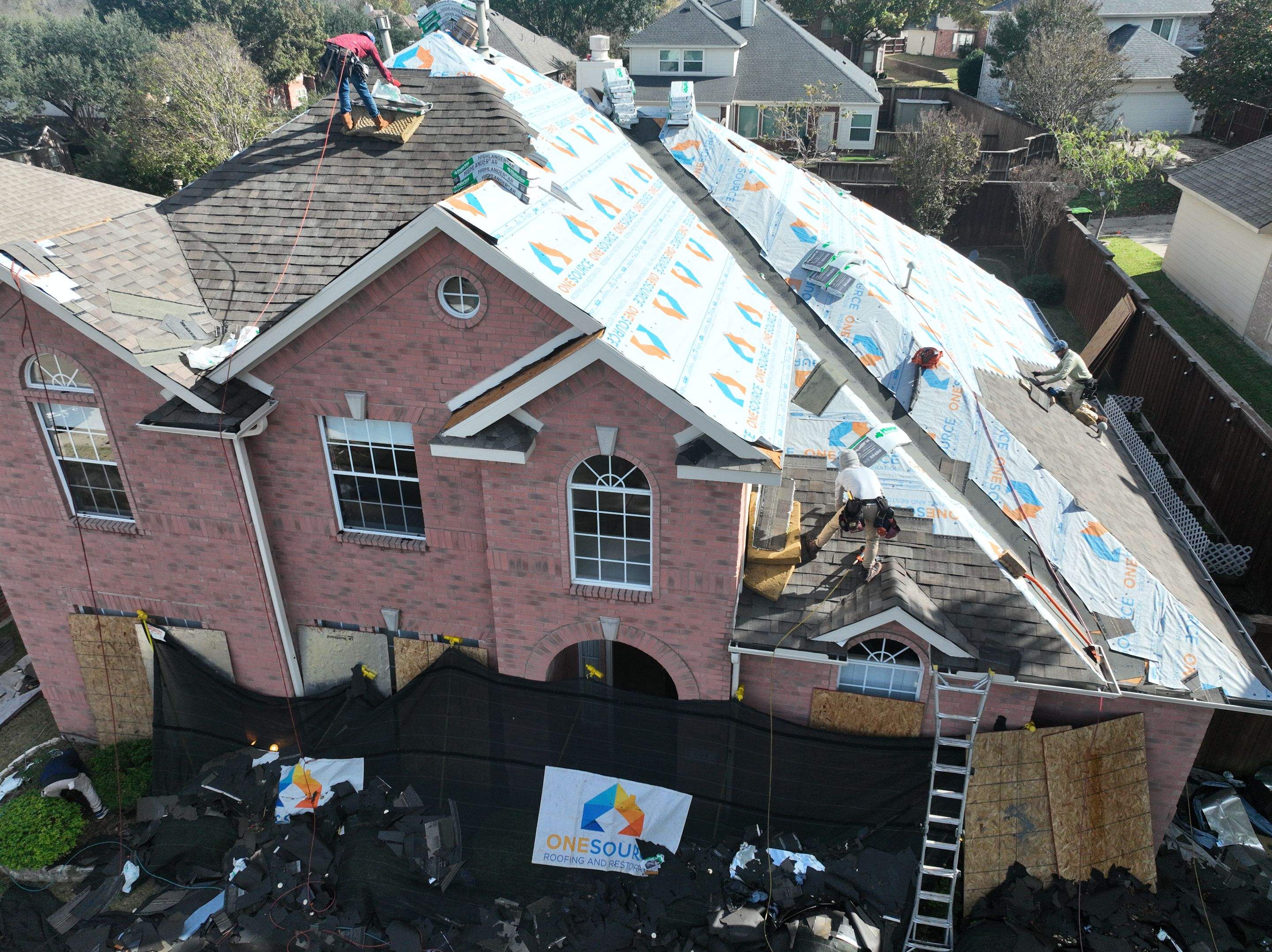 Residential Roofing Installation using Malarkey Highlander Natural Wood by OneSource Roofing and Restoration