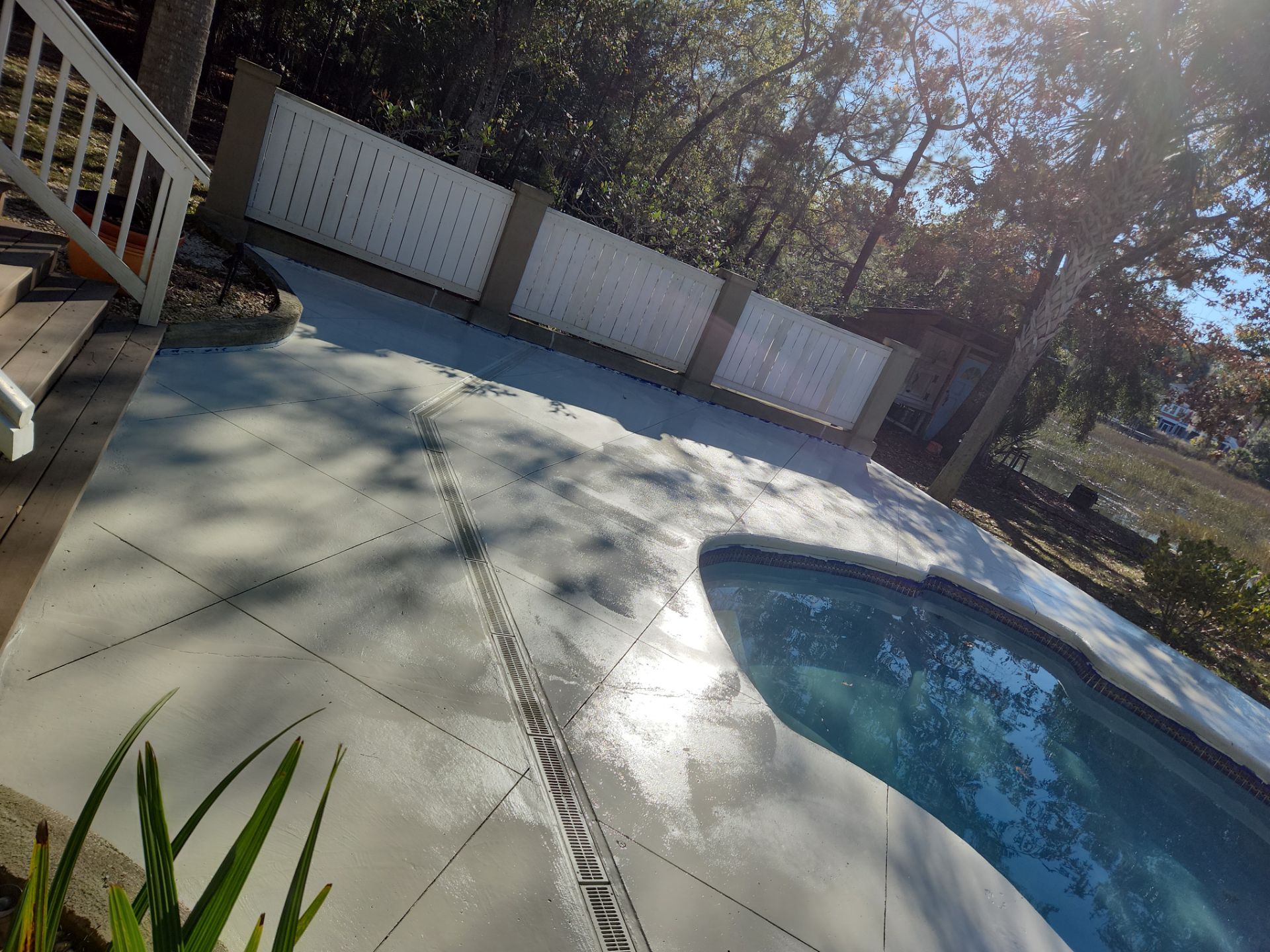 Concrete Pool deck with AcryFin by DuraSeal