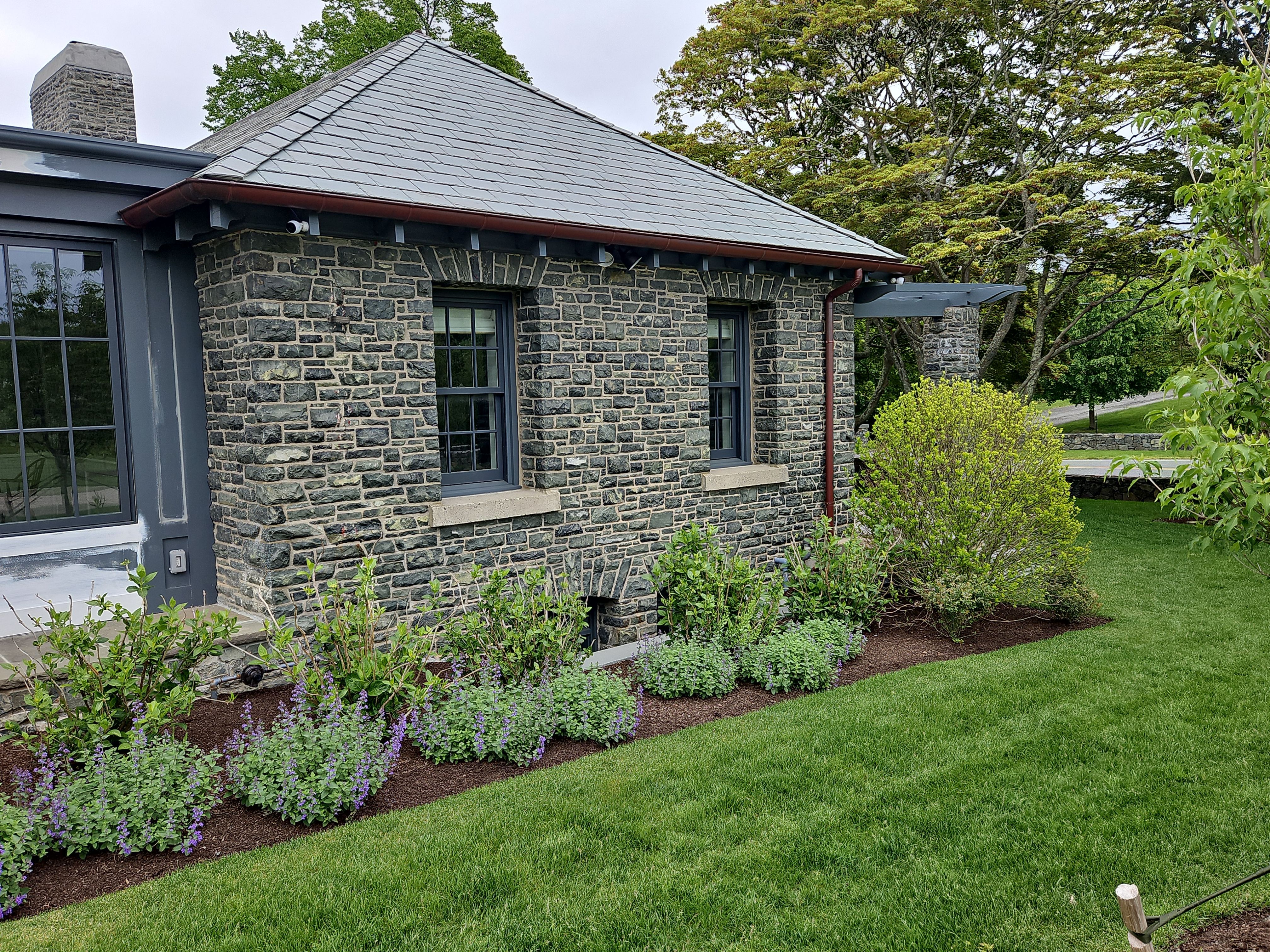 Half Round Copper Gutter Installed on Wedge Buildout in Newport, RI by Gutter Pro Enterprises