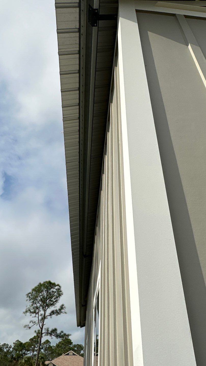 Soffit and Fascia on a metal building by Gutter Professors