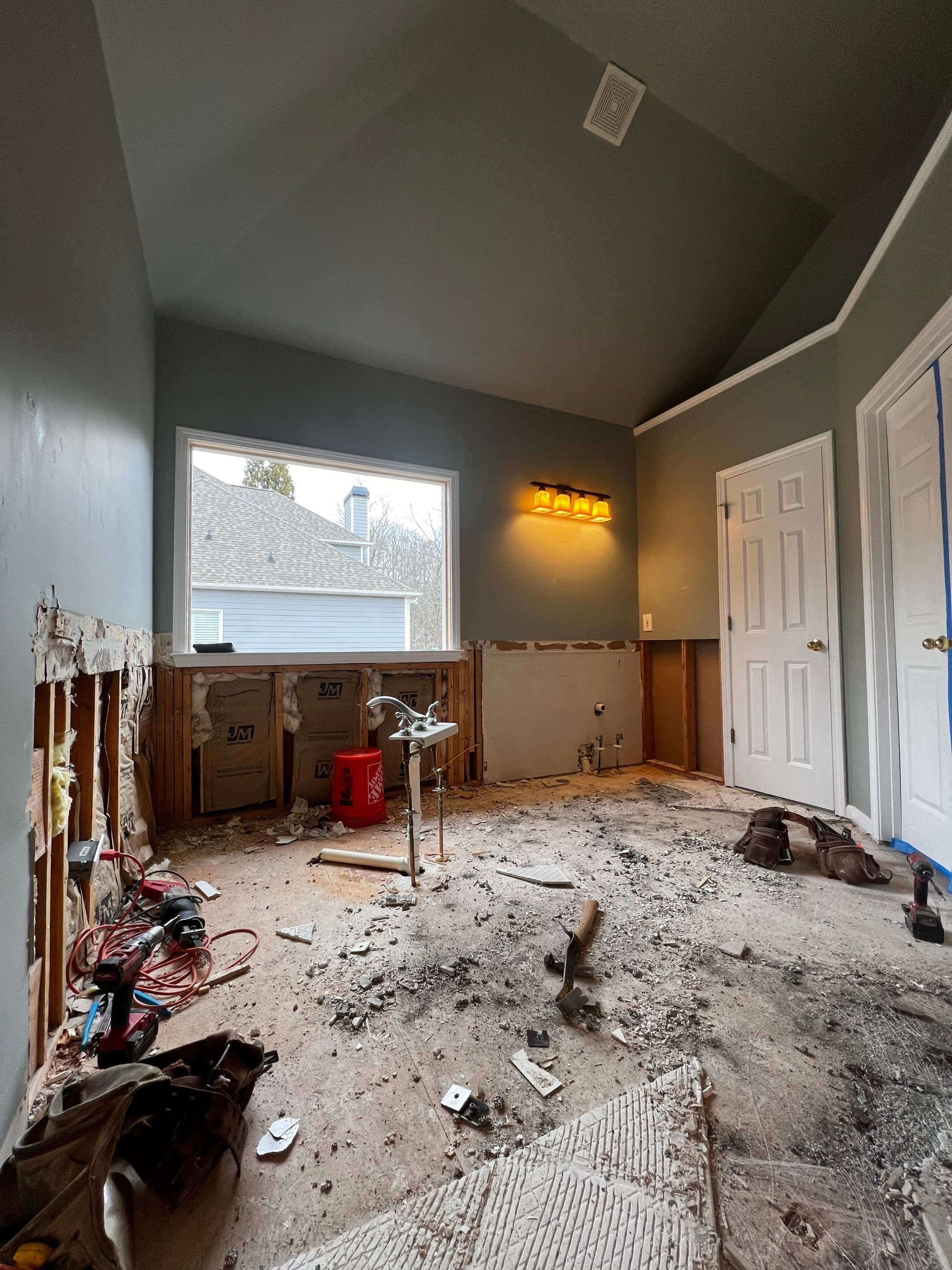 Modern Master Bathroom Remodel and Bedroom Painting in Woodstock by Swift Home Renovations