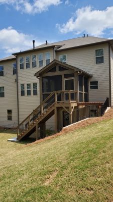 Elevated Screened-In Porch and Custom Deck Installation in Canton