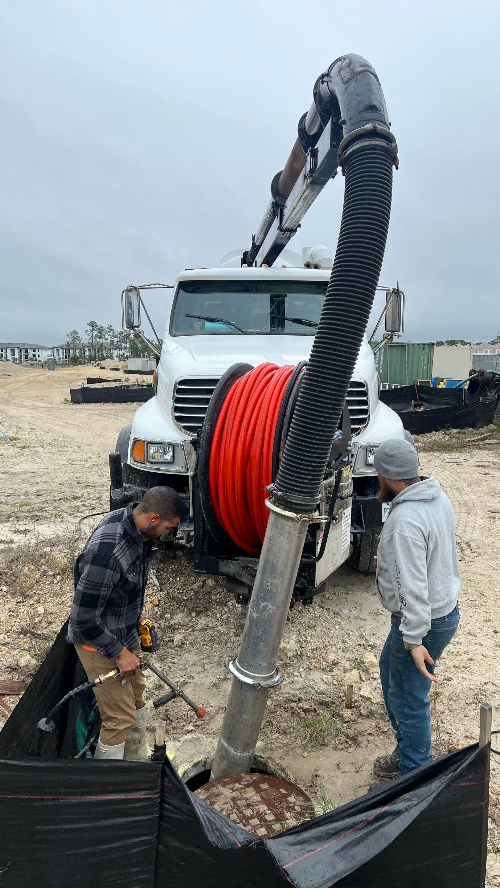 New Residential Construction Community Sewer System Cleaning by APS Power & Water