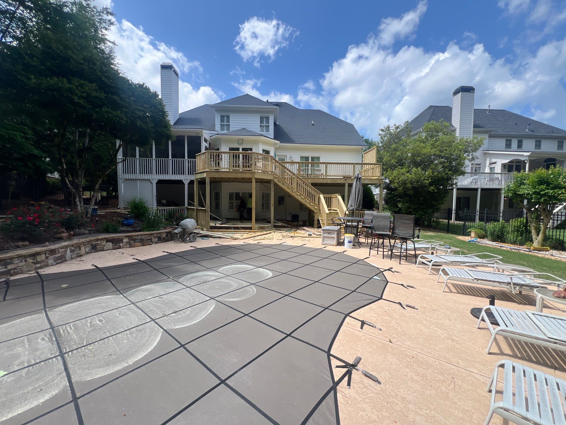 Multi-Level Pressure-Treated Wood Deck and Screened Porch in Acworth by Swift Home Renovations
