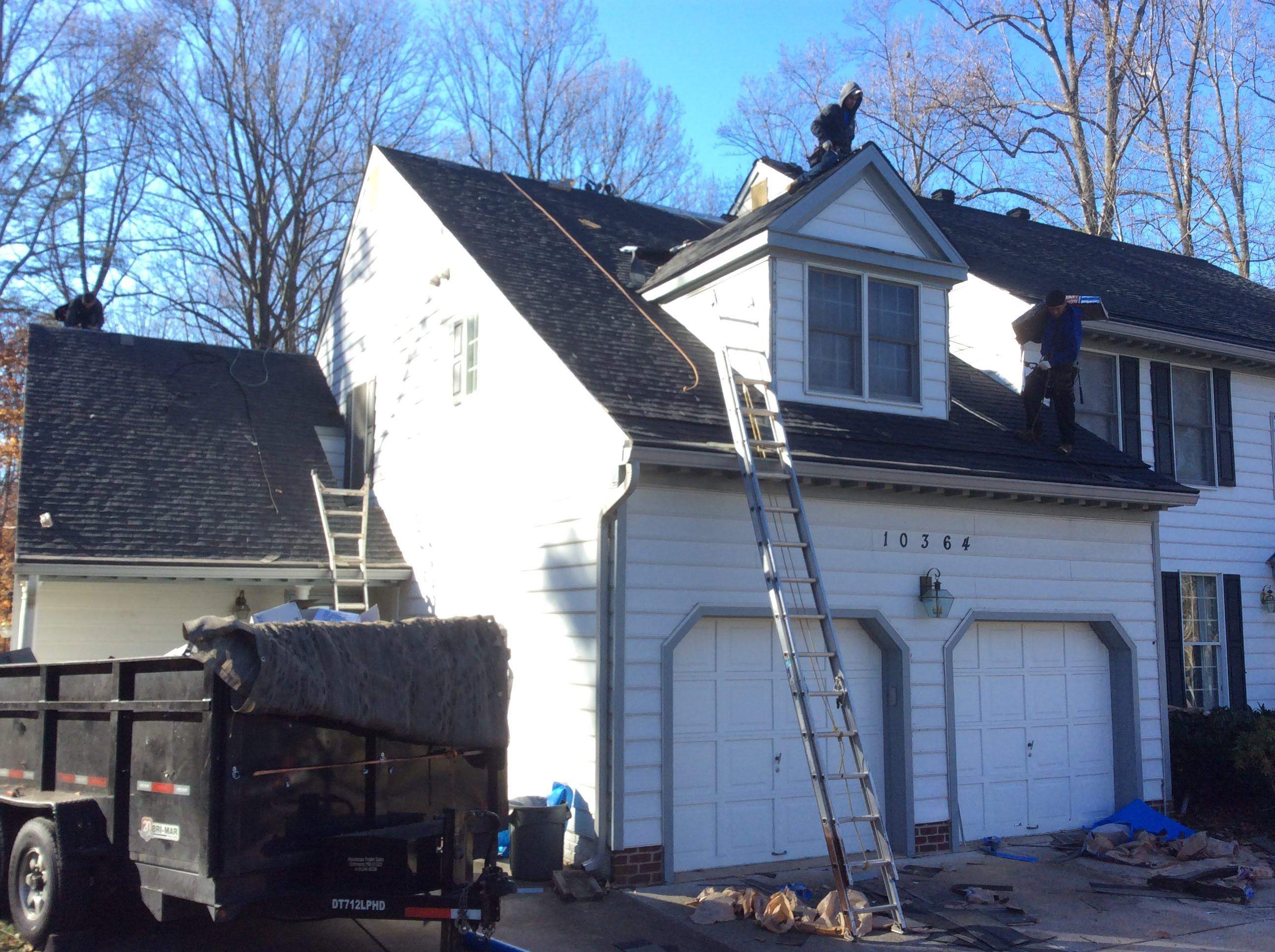 Residential Roofing Installation using Charcoal Black by Alpha Design Services