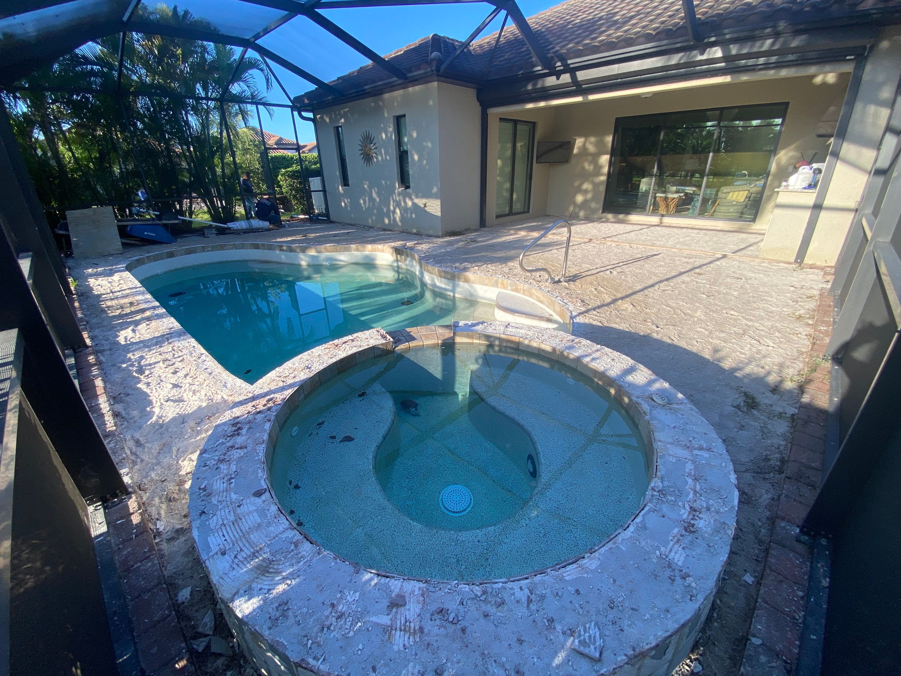 Textured Marble Pool Deck - Bonita National Golf & Country Club by Old Town Pavers Llc