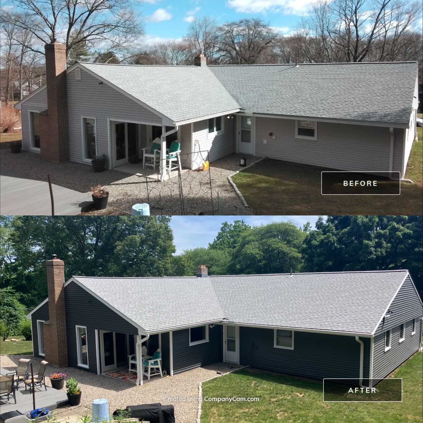 Siding Renovation with Cert Monogram D/4 x 12'6" Clapboard, Smoky Gray by DiGiorgi Roofing and Siding Inc