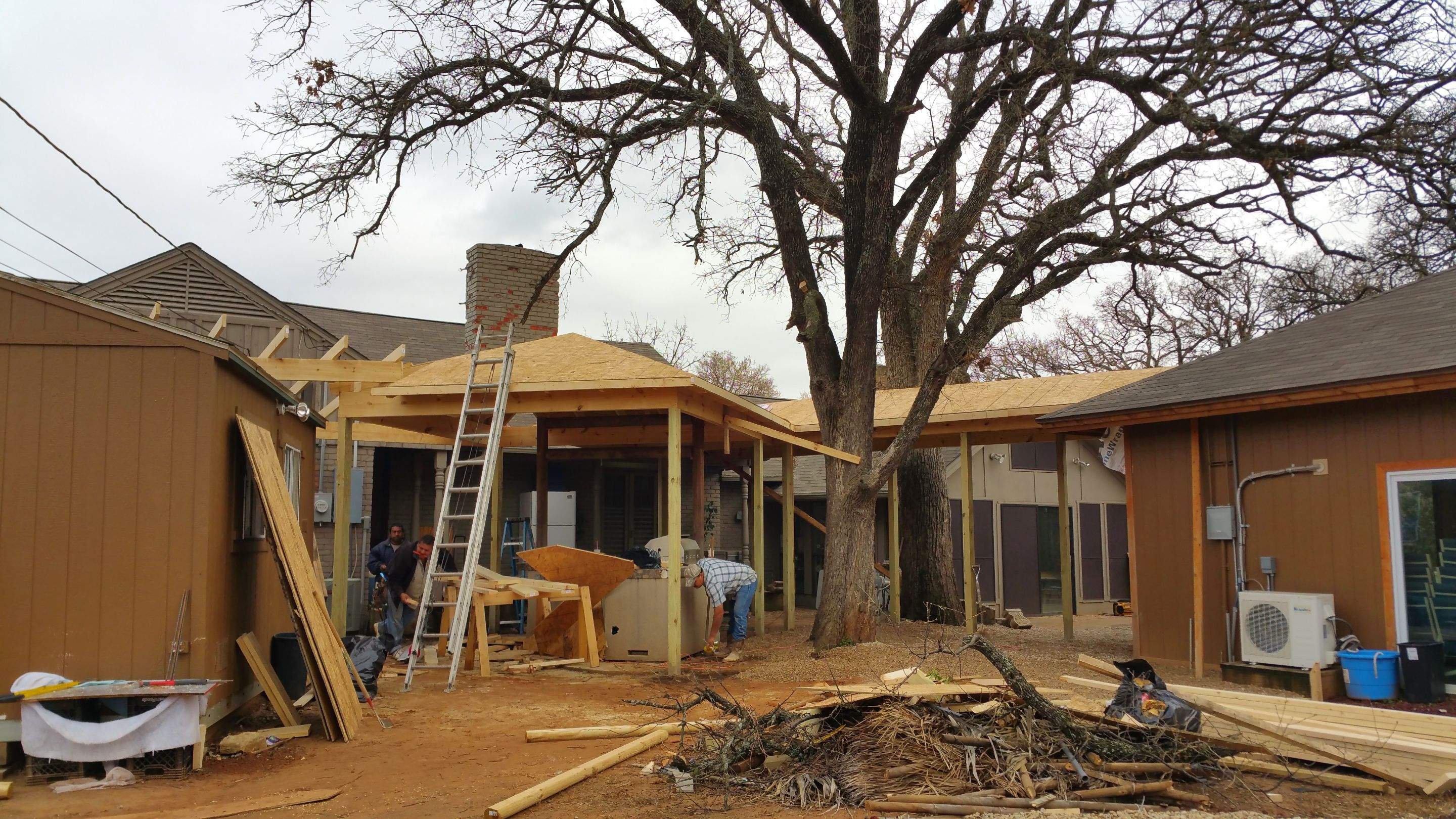Covered Walkway Patio for a Private School by First United Roofing & Construction