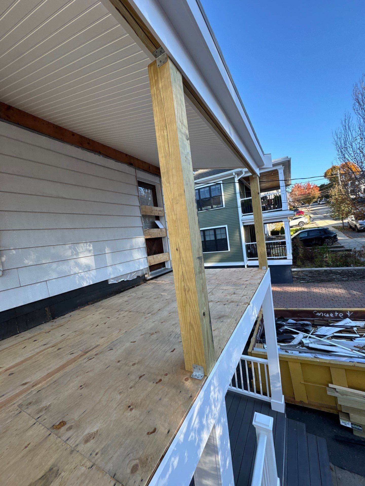 Watertown Porch EPDM Rubber Roof Installation by Mighty Dog Roofing of Greater Middlesex County
