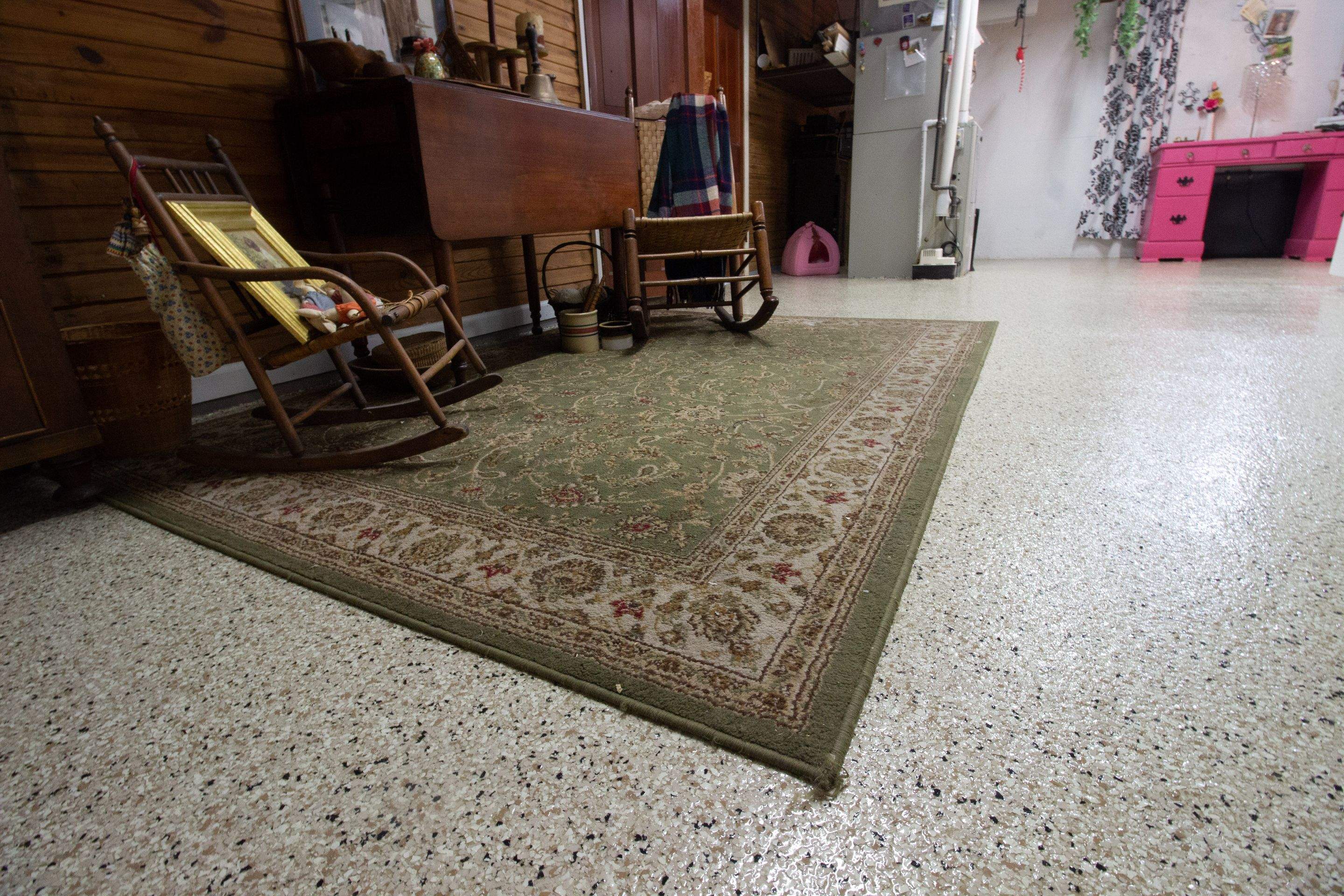 Basement Floor using Driftwood by Your1DayFloor.com