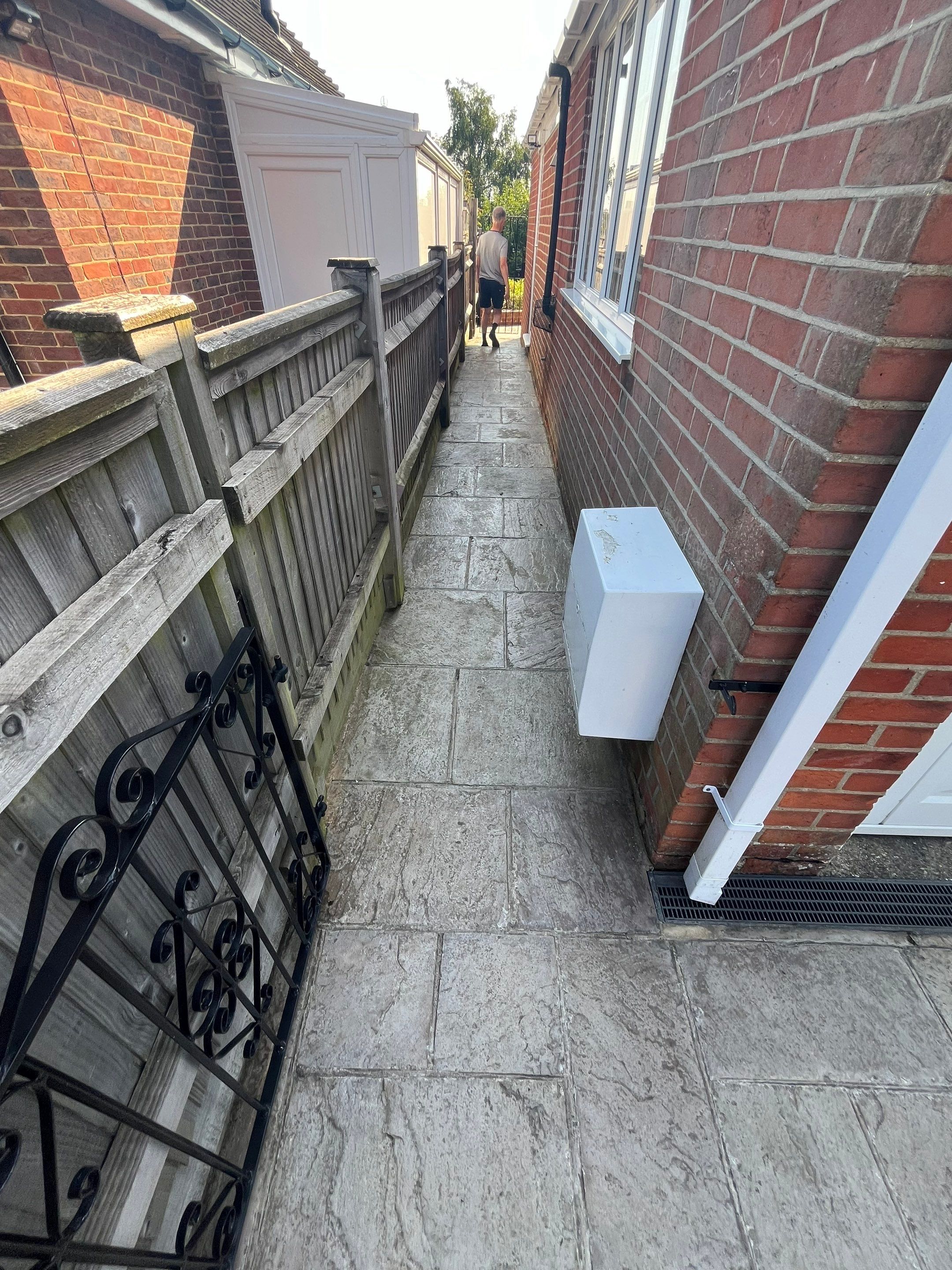 York Stone Patio Cleaning using Honda 15lpm Low Pressure Washing Machine by Ges Exterior Cleaning ltd