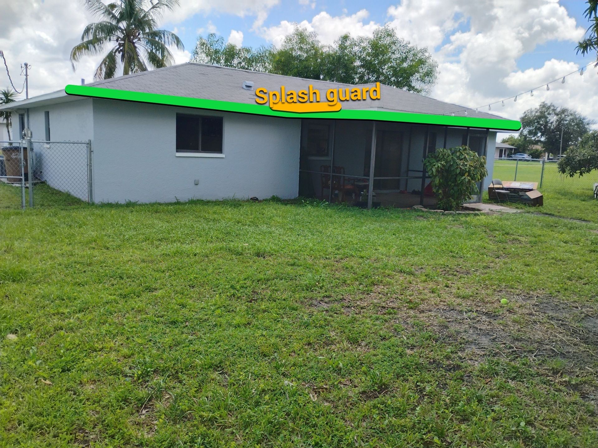 New Gutter System with Splash Guards in Cape Coral FL by Gutter Professors