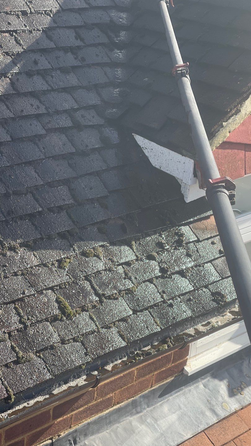 Roof Clean and Coping Stones using Honda 15lpm Low Pressure Washing Machine by Ges Exterior Cleaning ltd