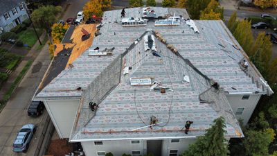 Commercial Roofing Installation using IKO Dynasty (Color: Biscayne)