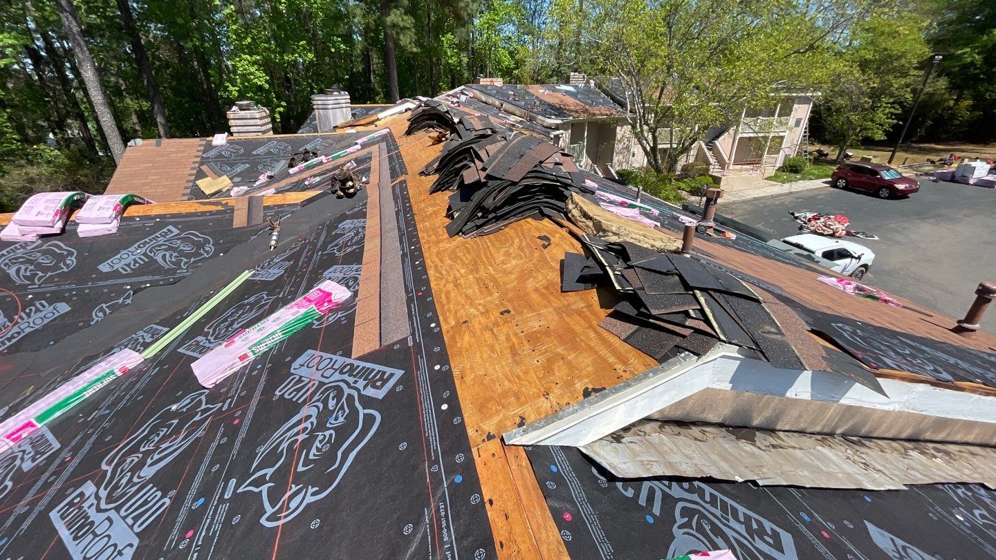 Commercial Roofing Installation using Owens Corning Autumn Brown by Inspector Roofing and Restoration