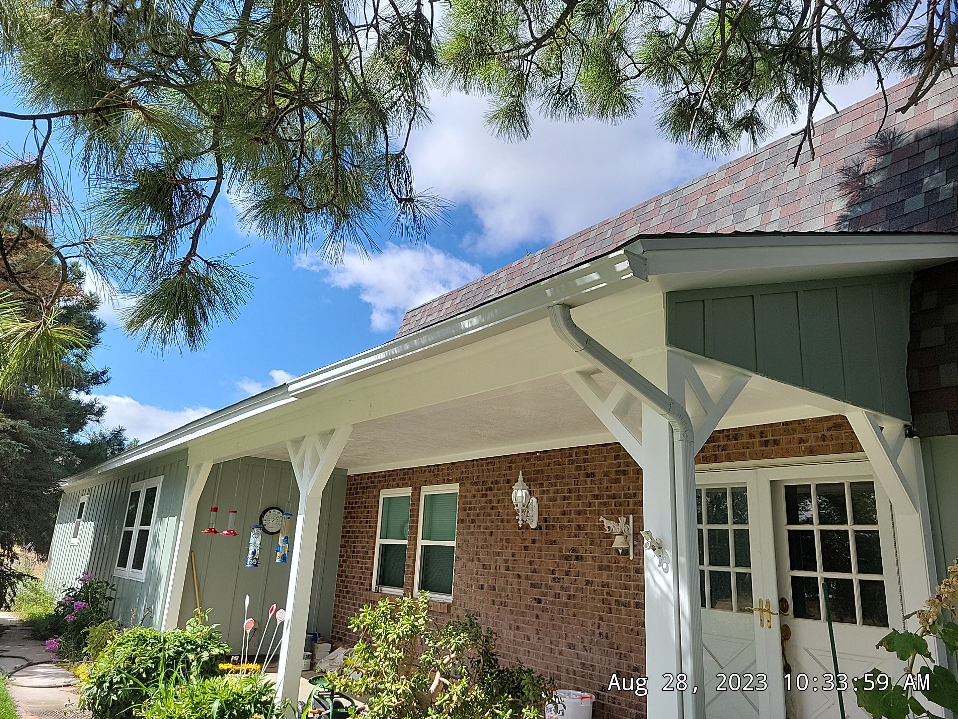 Architectural Shingle Roof Replacement with gutters and downspouts for Edgewood Home by Doyle Roof Masters Inc