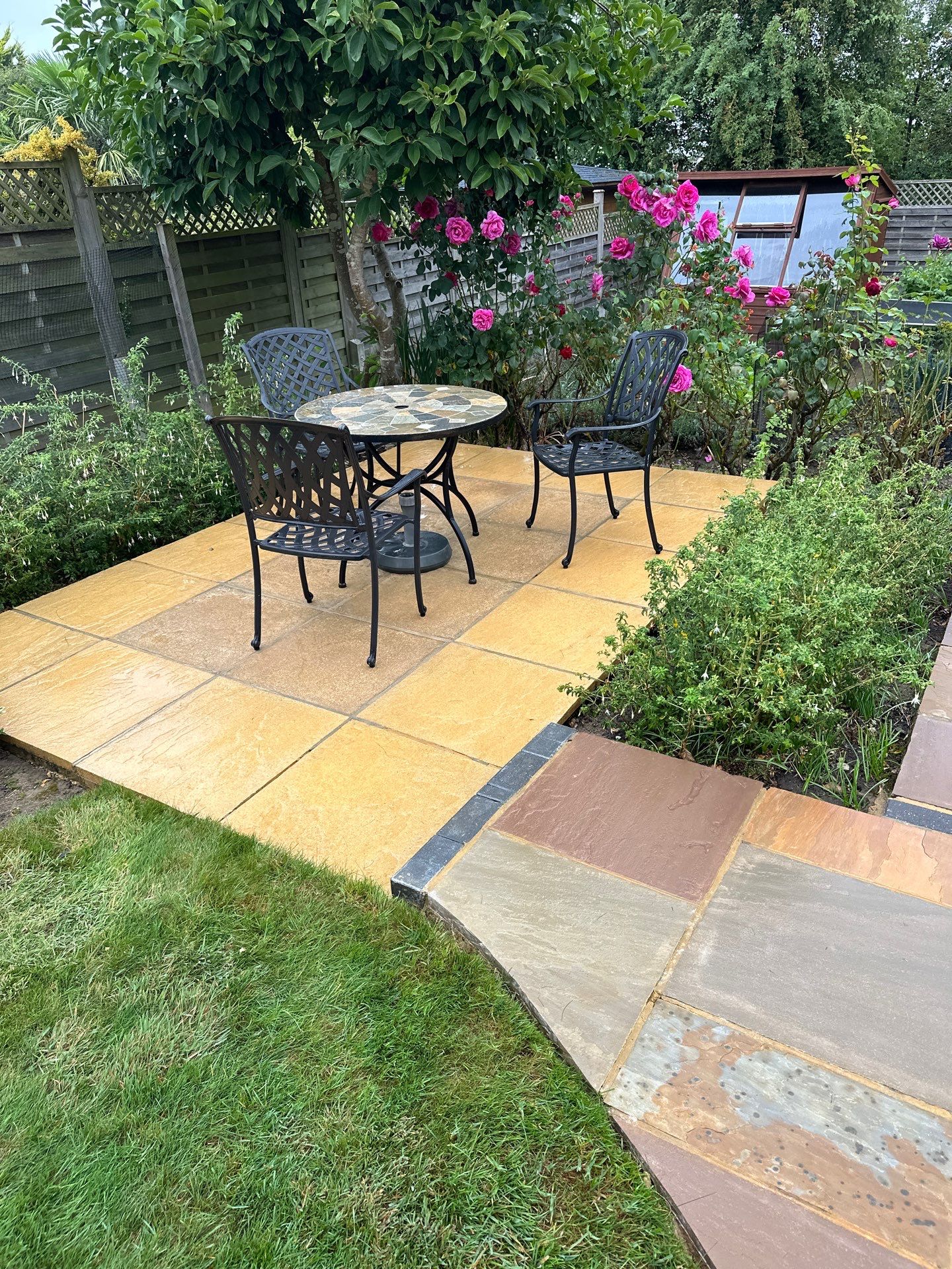 York Stone Patio Cleaning using Honda 15lpm Low Pressure Washing Machine by Ges Exterior Cleaning ltd