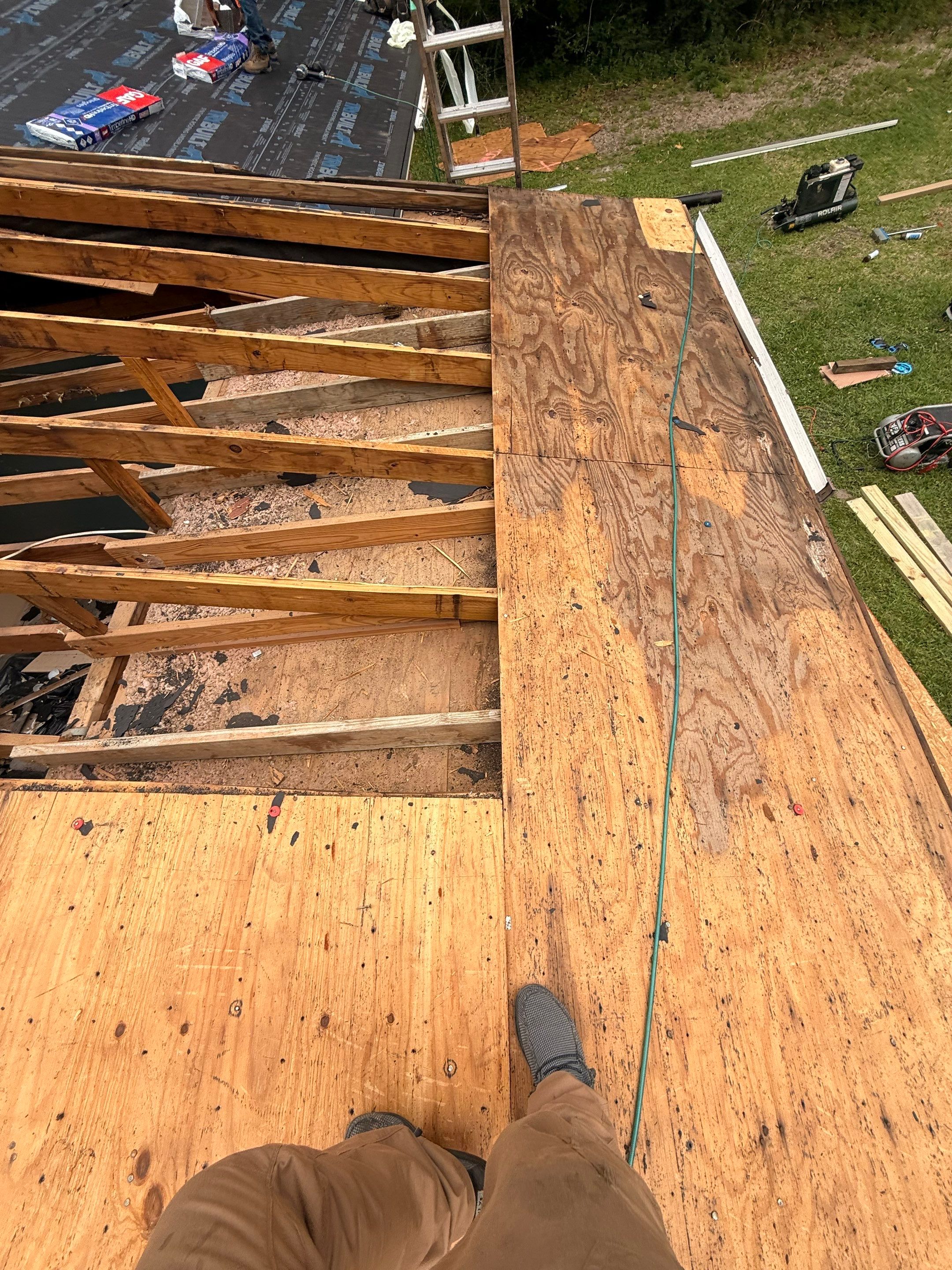 Full Residential Roof Replacement and Structural Repair in Long Beach using GAF HDZ BARKWOOD by Frontline Roofing
