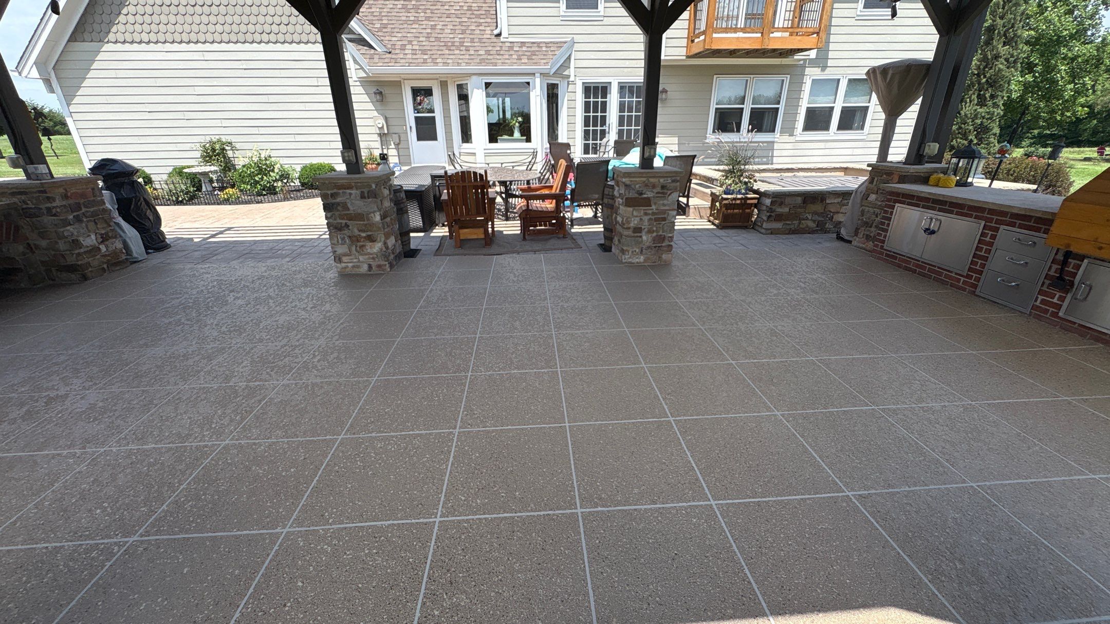 Custom Back Patio Resurface - Kearney, MO by Big Red Decorative Concrete, LLC