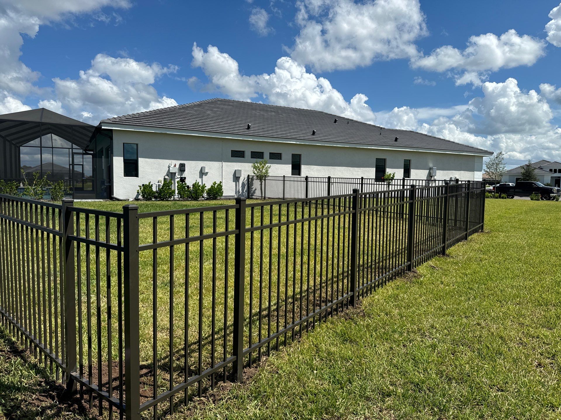 Aluminum Fence Installation using 4Ft Bronze 3 Rail Aluminum Fence by Asap fence and gates, LLC