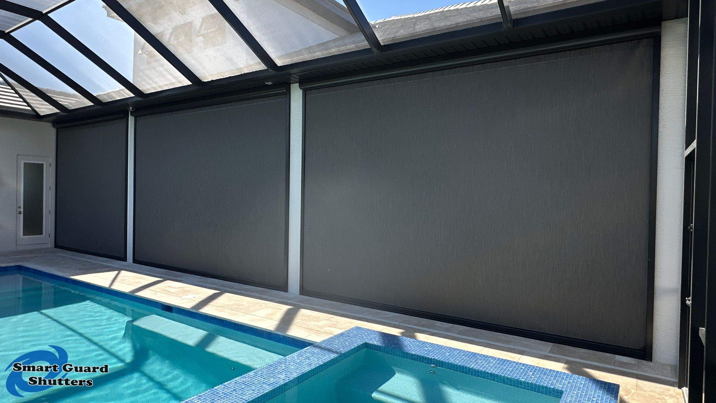 Retractable Screen in Bronze/Carbon 95 by Smart Guard Shutters