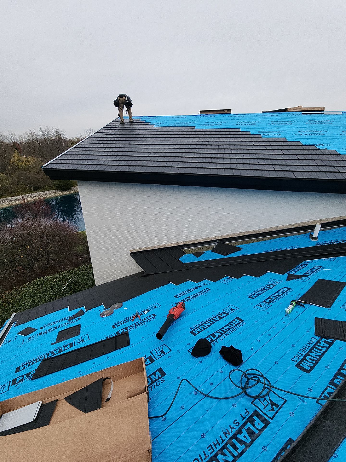 Black Frost Metal Shake Roof & Modern Exterior Renovation – Fort Wayne, IN by 4Ever Metal Roofing