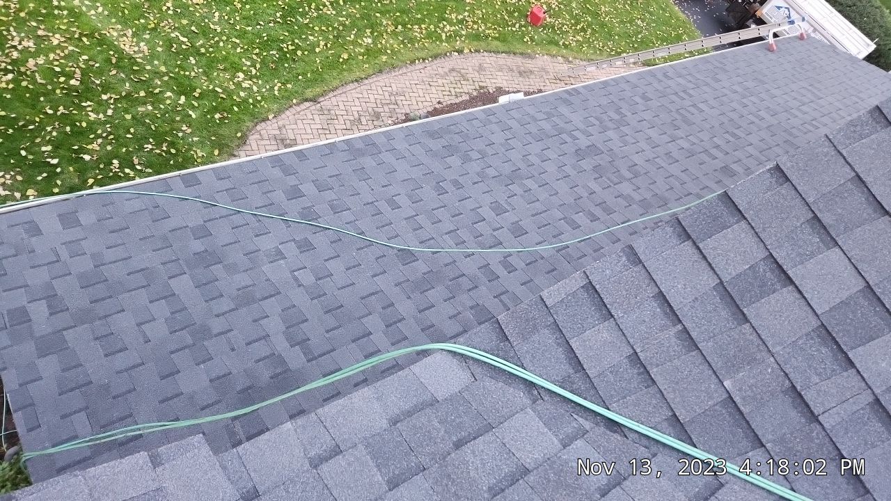 Residential Roofing Installation using Certainteed Landmark Moire Black by A Plus Exterior