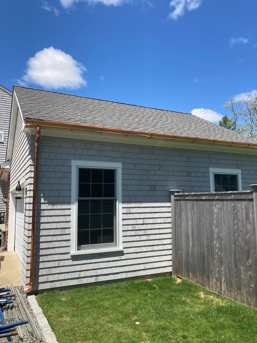 Gutter Installation using 6" Half Round Copper Gutter in Wareham, MA by Gutter Pro Enterprises
