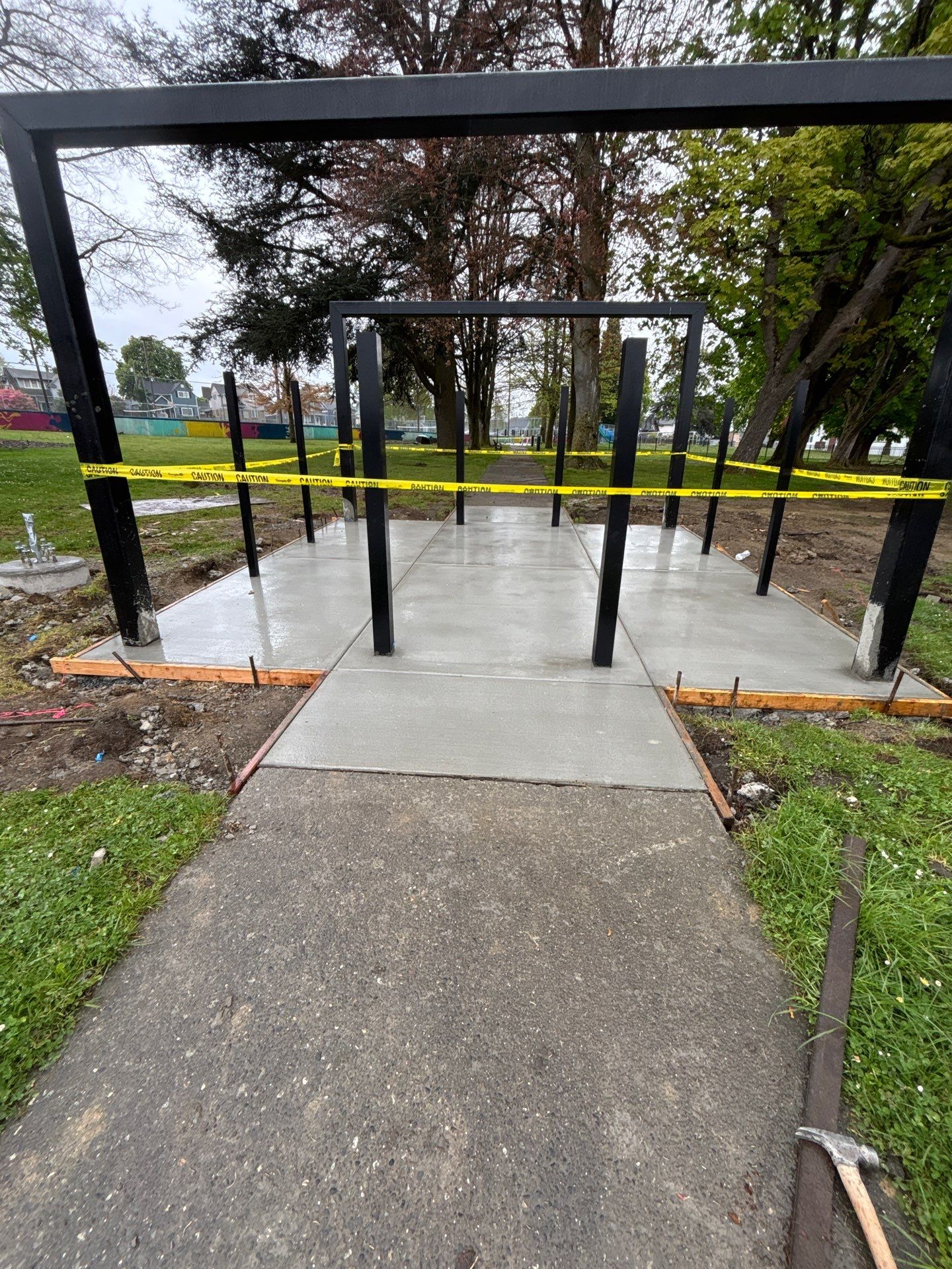 Concrete Patch Repair with Bollards | Clark Dog Park - Everett  by Jireh Asphalt & Concrete Inc 