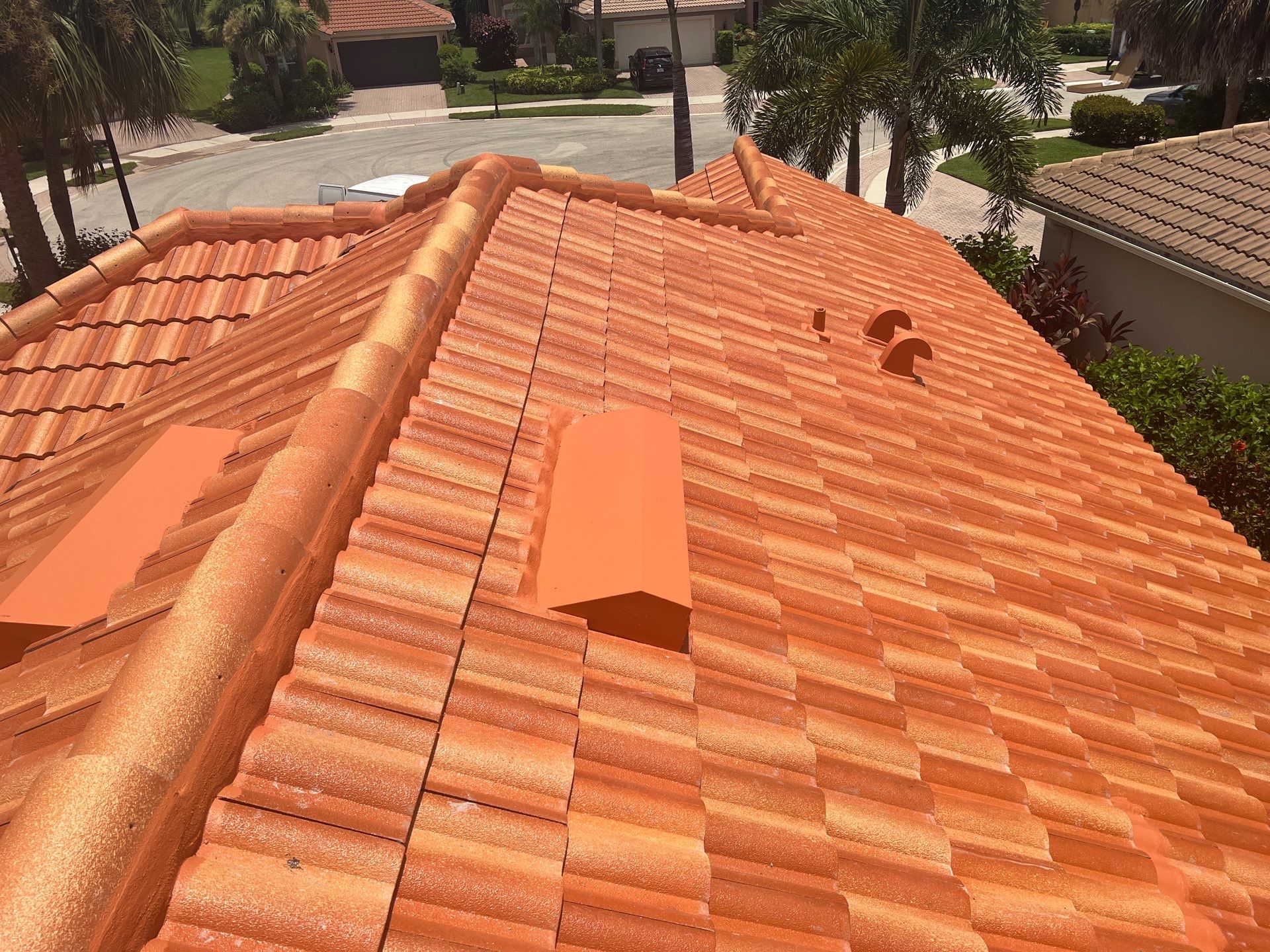 Residential Roofing Installation using Villa 900 Mission Sunset Tile by Durabilis Roofing INC