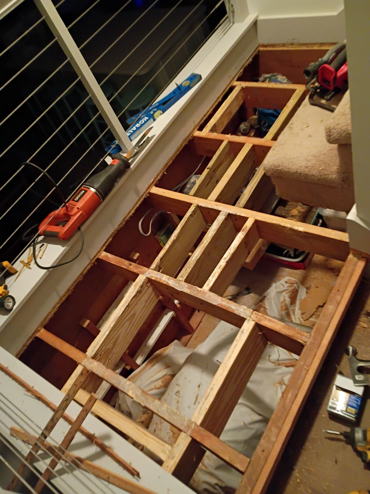 Oak Island Interior Stair Landing Framing Repair by RGR Construction and Roofing, LLC