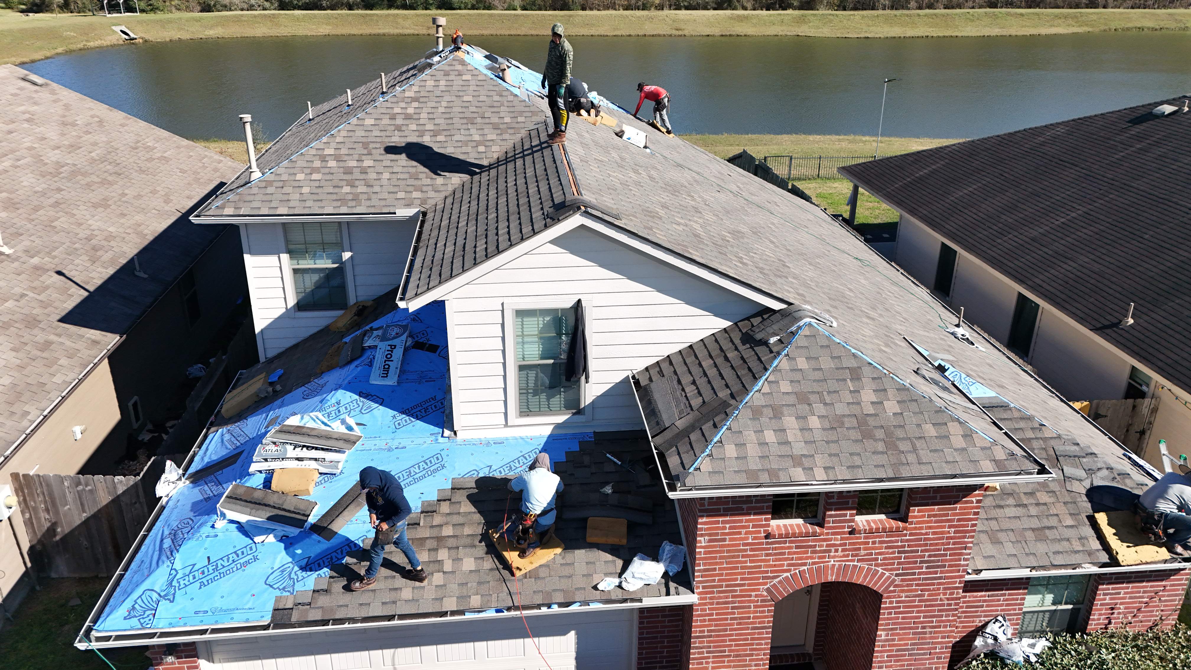 Roof Replacement with Decking & Skylight Work — Magnolia, TX by PL Roofing & SB Roofing, LLC.