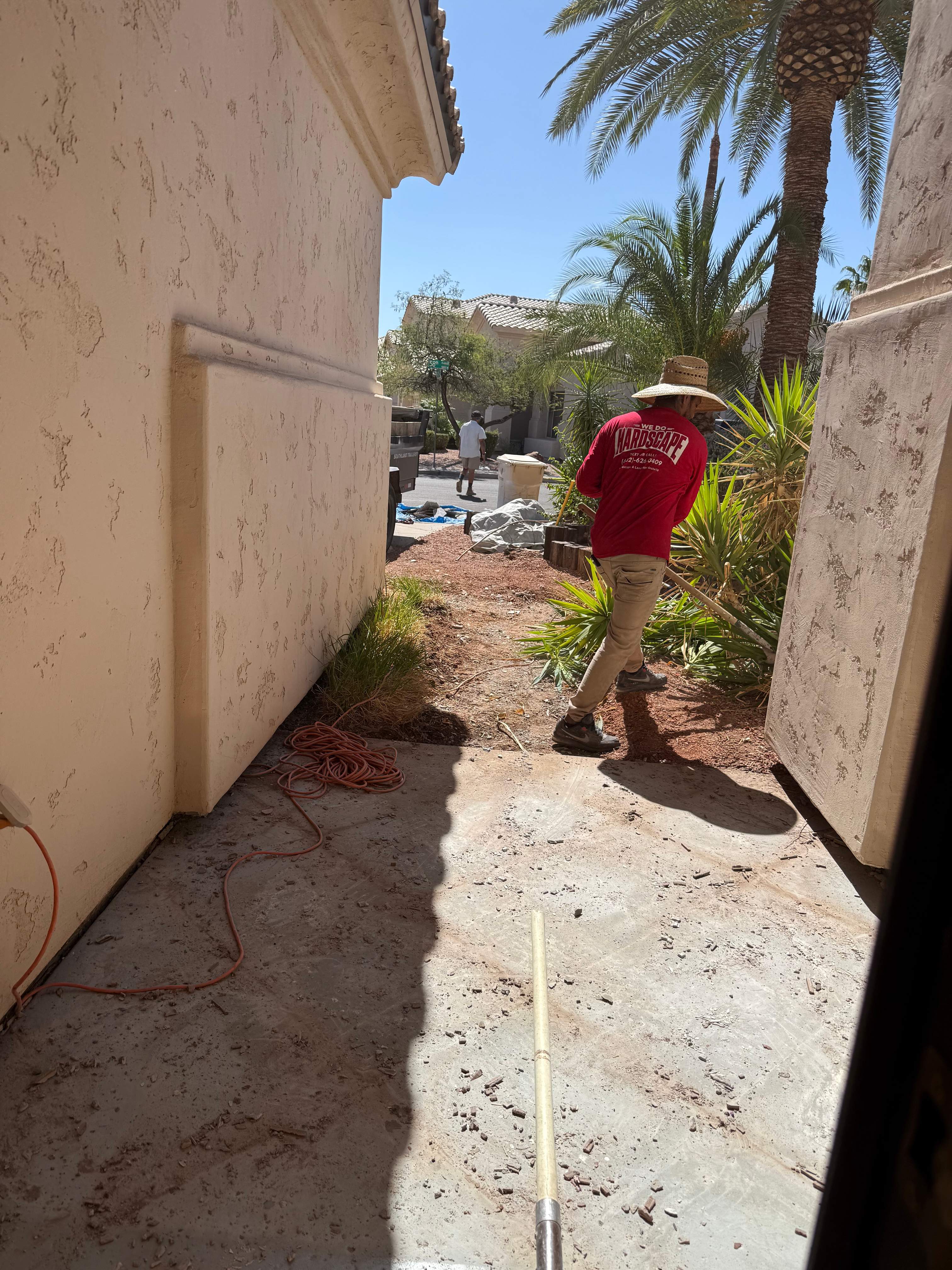 Custom Paver Walkway and Stucco Masonry Wall Installation in Glendale by We Do Hardscape