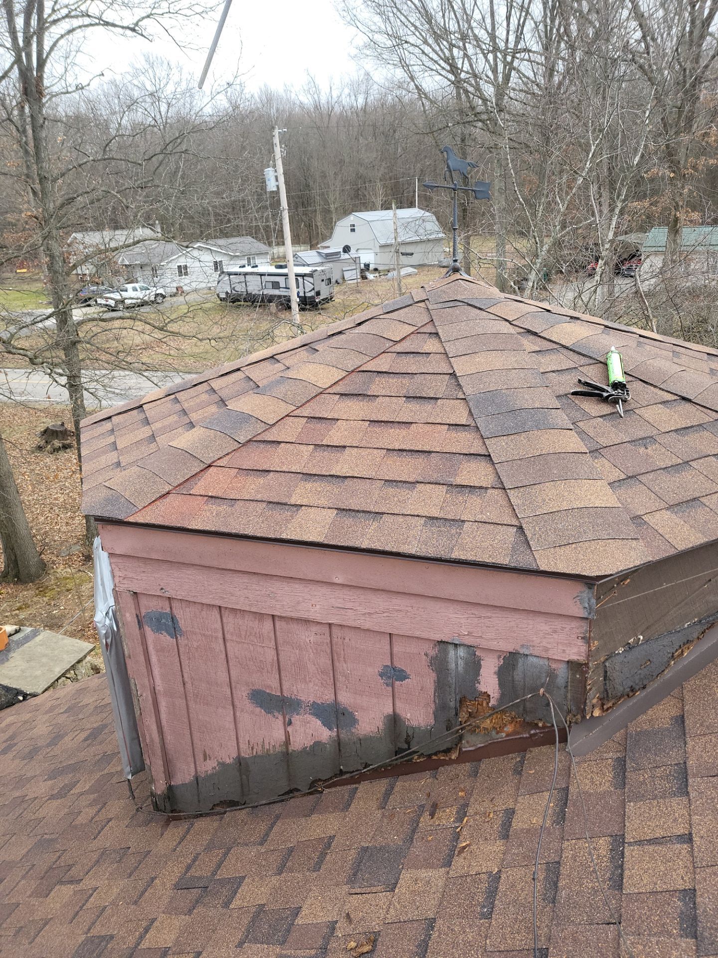 Atlas Pinnacle, Color, Burnt Hickory, Drip Edge, Color, Royal Brown by Eagle Eye Roofing
