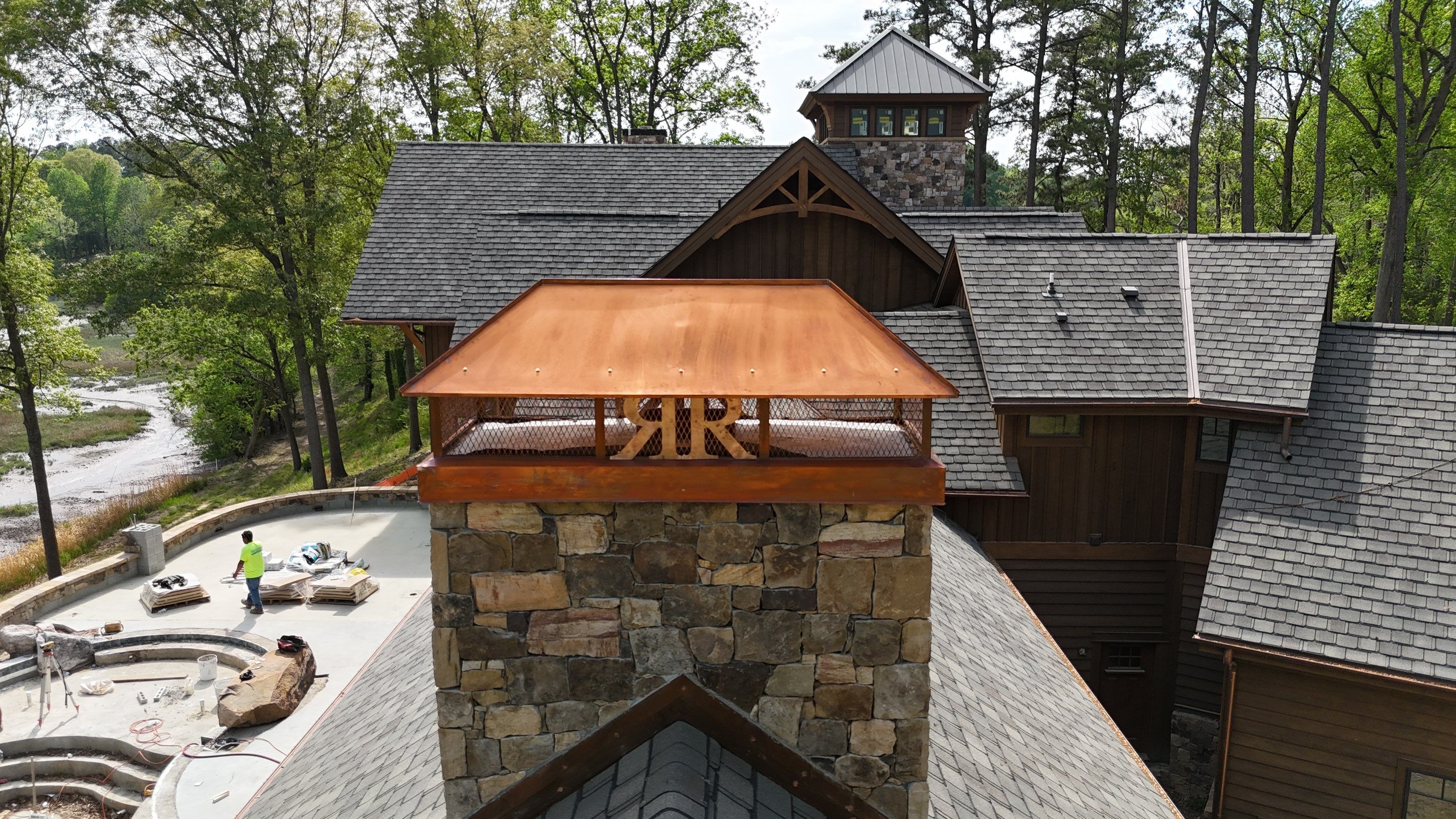 Custom Chimney Caps - Copper Hip & Ridge by Premier Chimney and Roofing