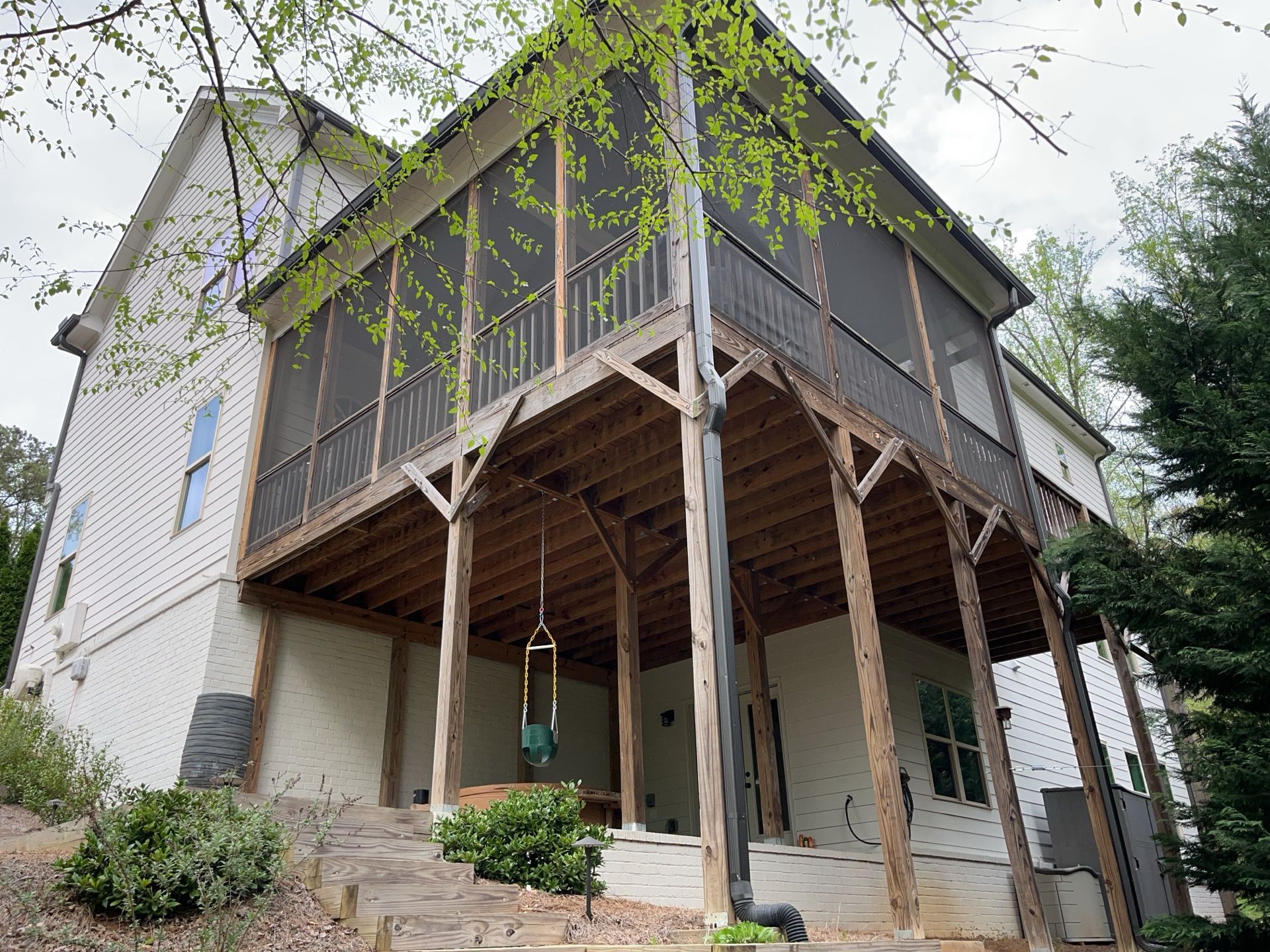 Custom Gable Bracket Replacement, Exterior Paint, and Deck Stain in Chamblee, GA by Nelson Exteriors 
