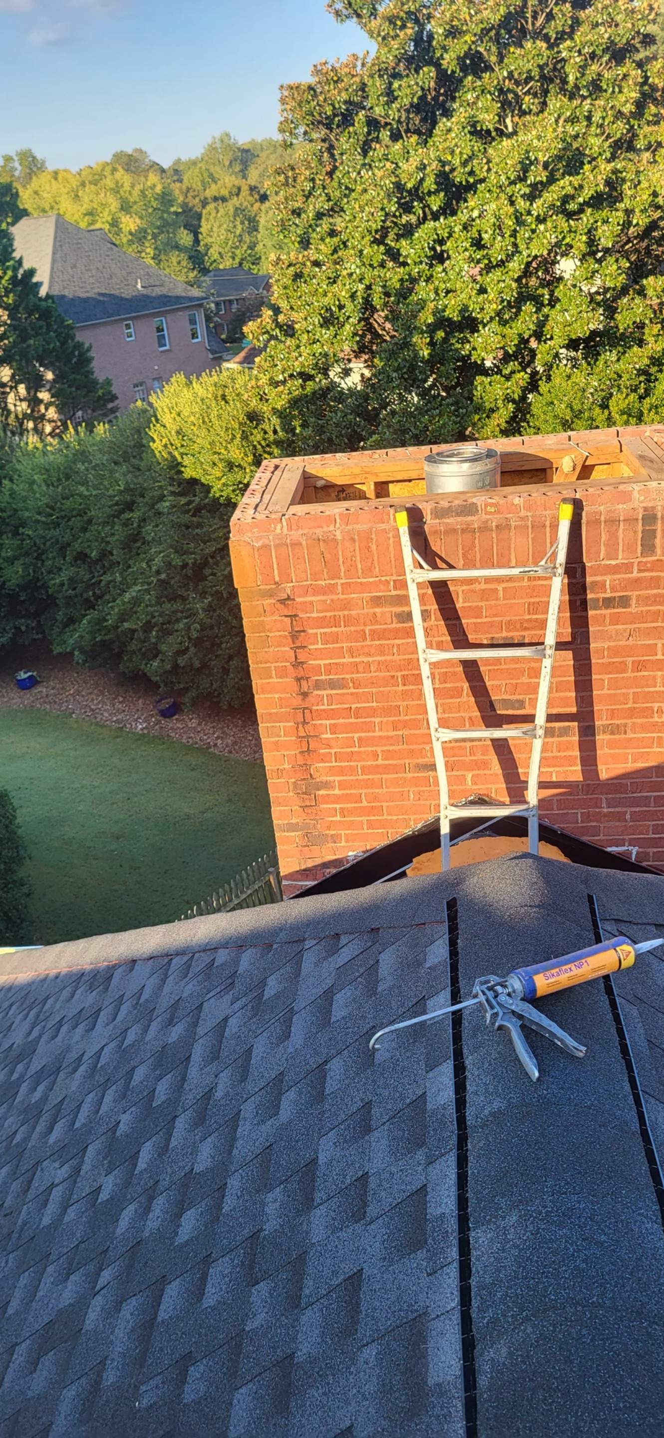 Dunwoody Mill Ct Gutter System & Chimney Cap Replacement   by Dom Roofing & Restoration