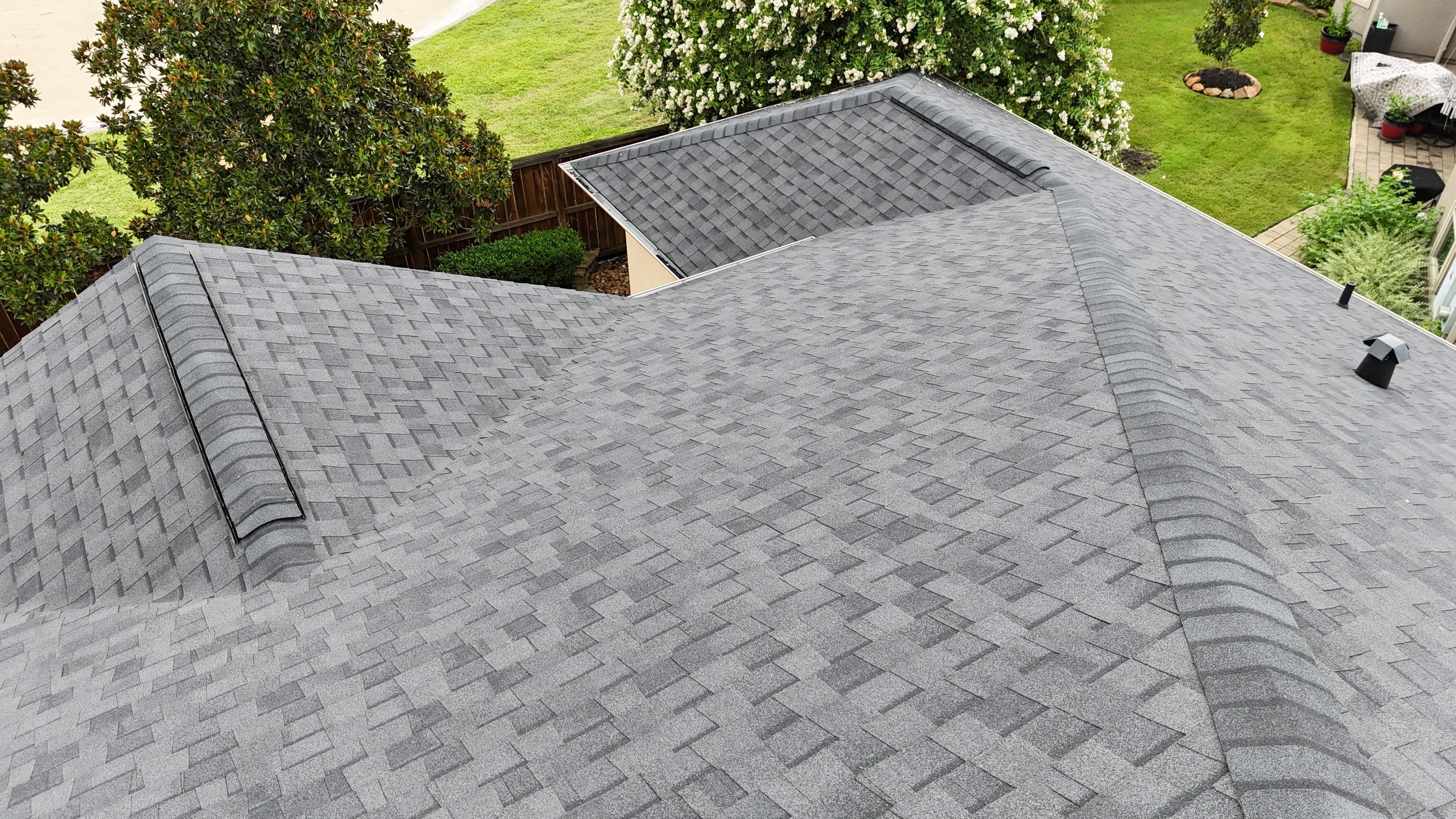 Residential Roofing Installation using Certainteed Landmark after last year's tornado in Cypress by Core Four Roofing