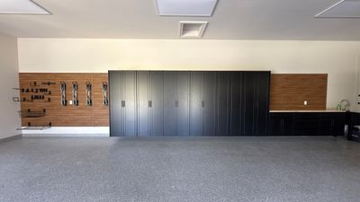 Check Out this beautiful Storage Addition With Western Cedar Slatwall