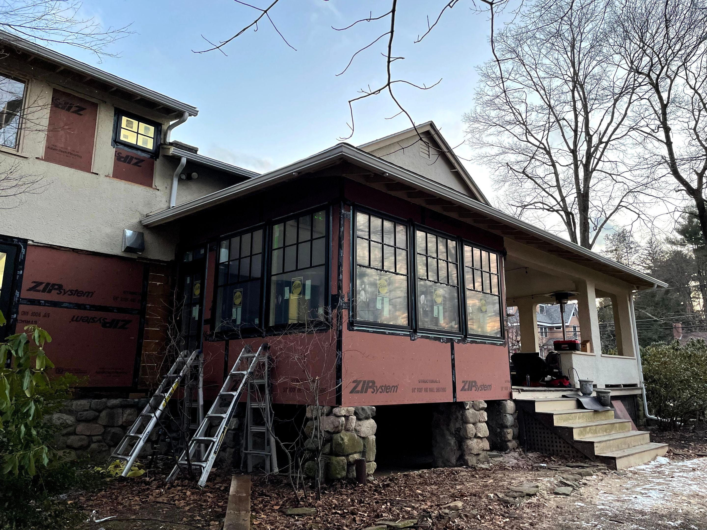 In progress: Exterior renovation in Wellesley MA by UBrothers Construction