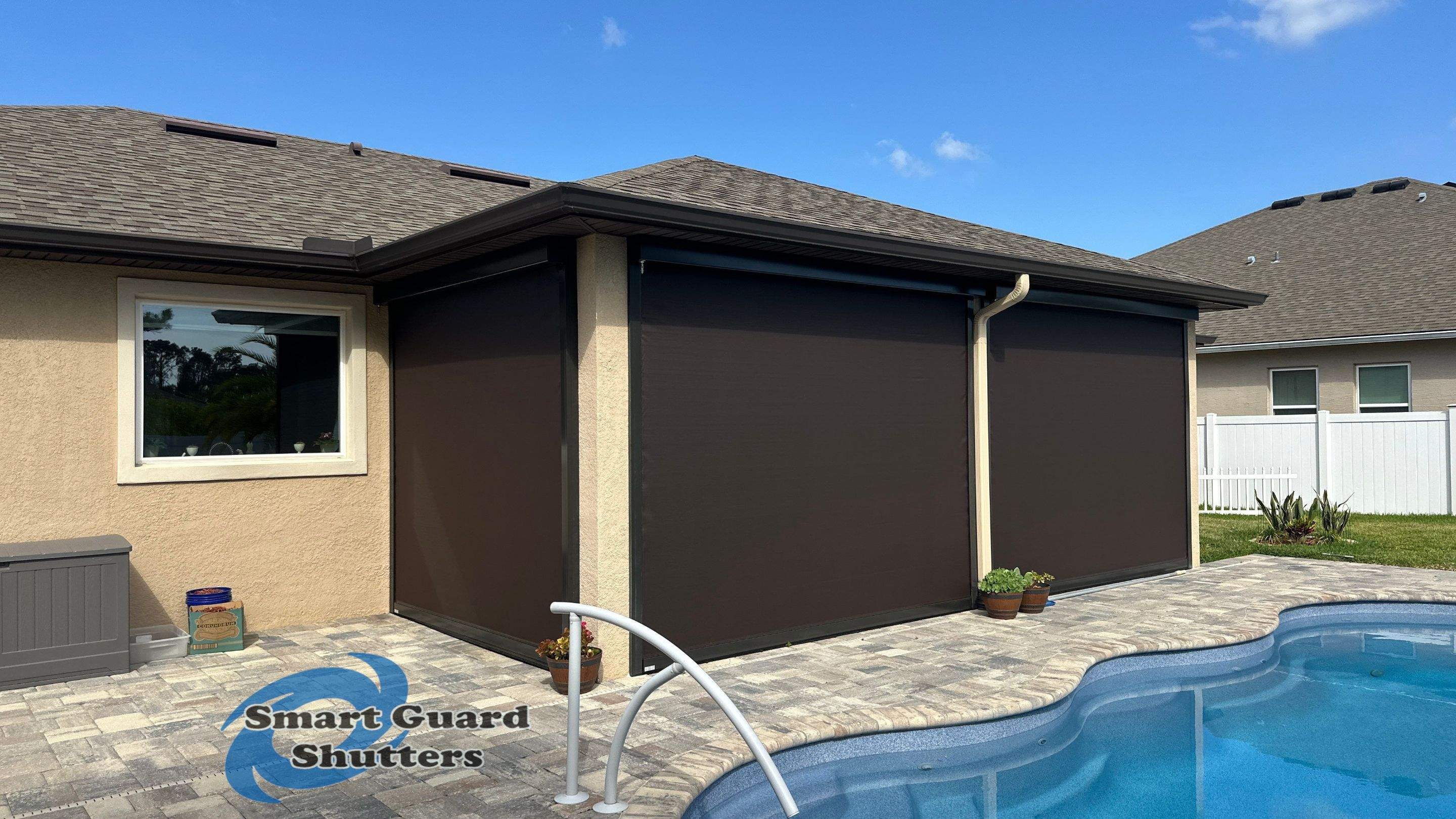 UltraShield Hurricane Screen in Bronze/Tobacco by Smart Guard Shutters