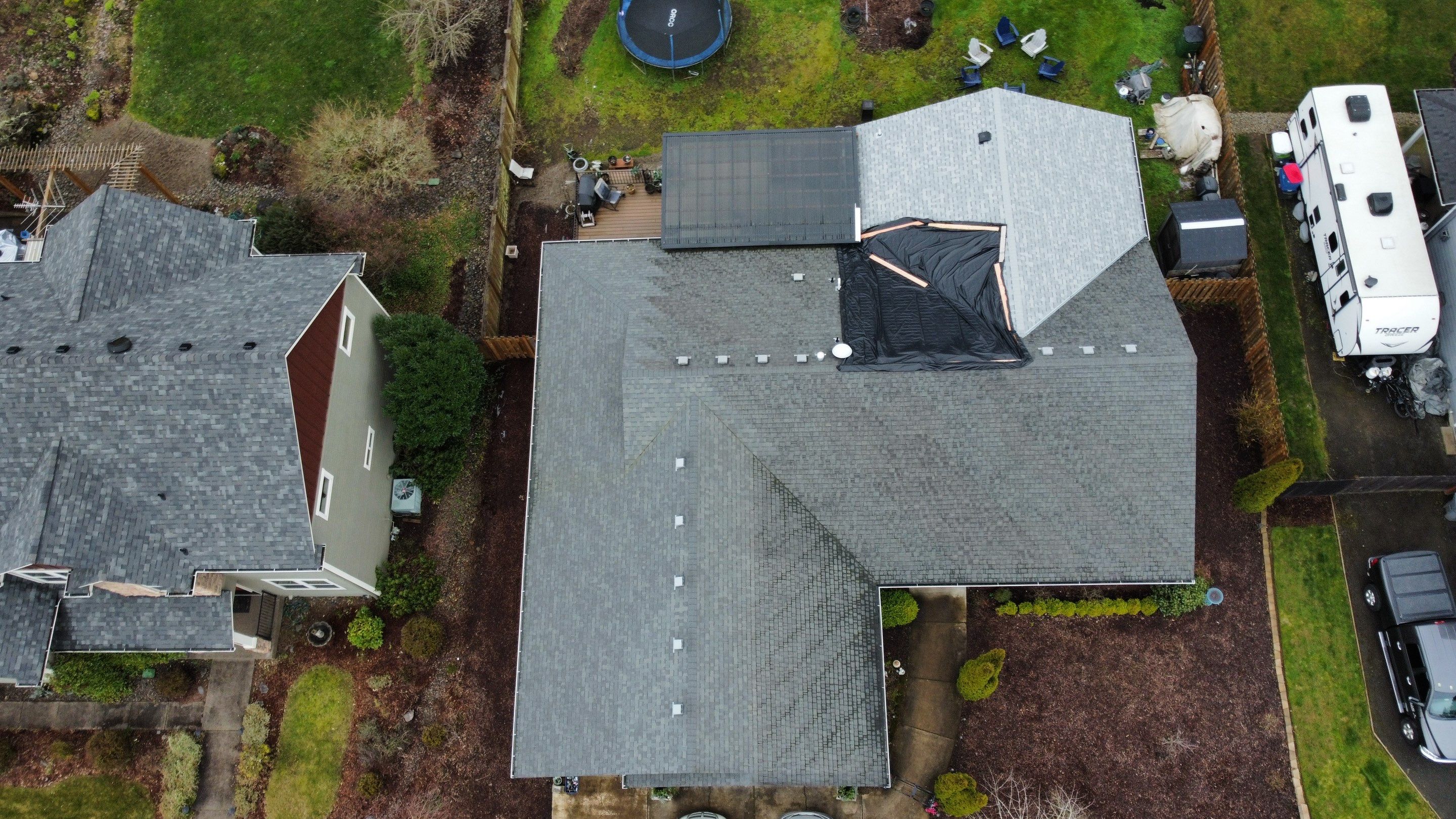 Residential Roofing Installation using IKO Cambridge (Color: Dual Grey) by Orezona Building & Roofing Company, Inc.