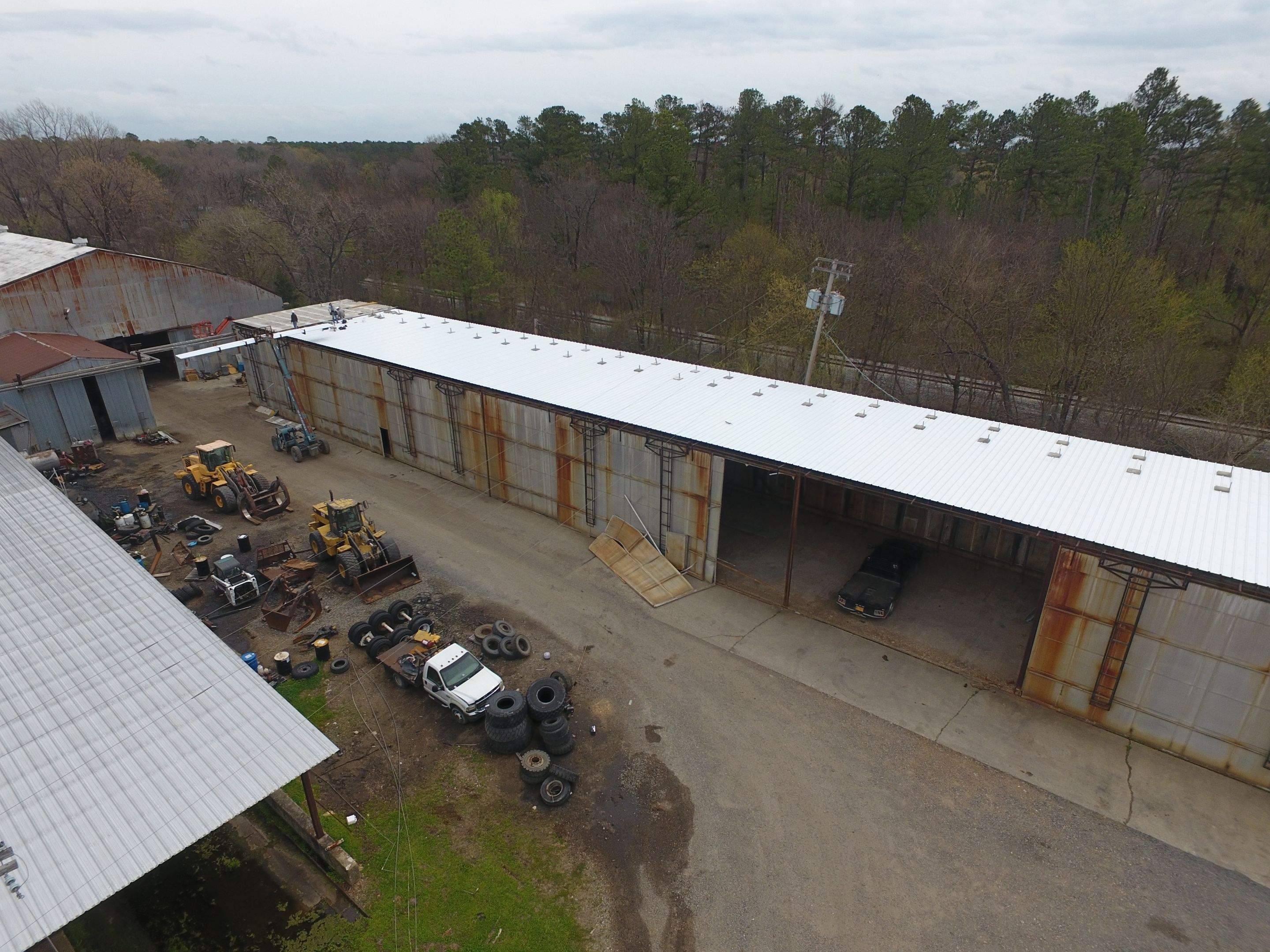 Commercial Roofing Installation using Aluminum Roofing panels by Hostetler Roofing