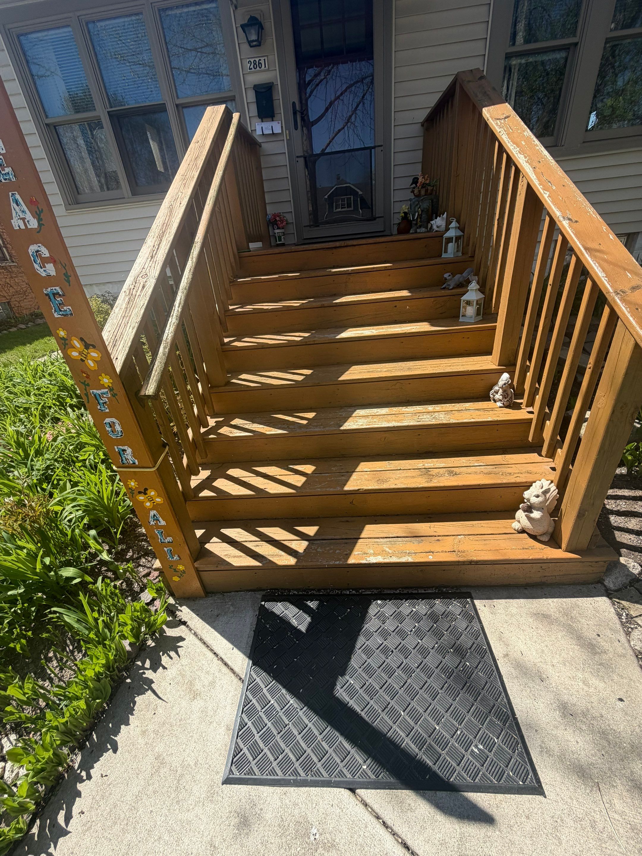 New Wooden Deck and Front Entry Stair Installation in Milwaukee by OCS Contracting Services