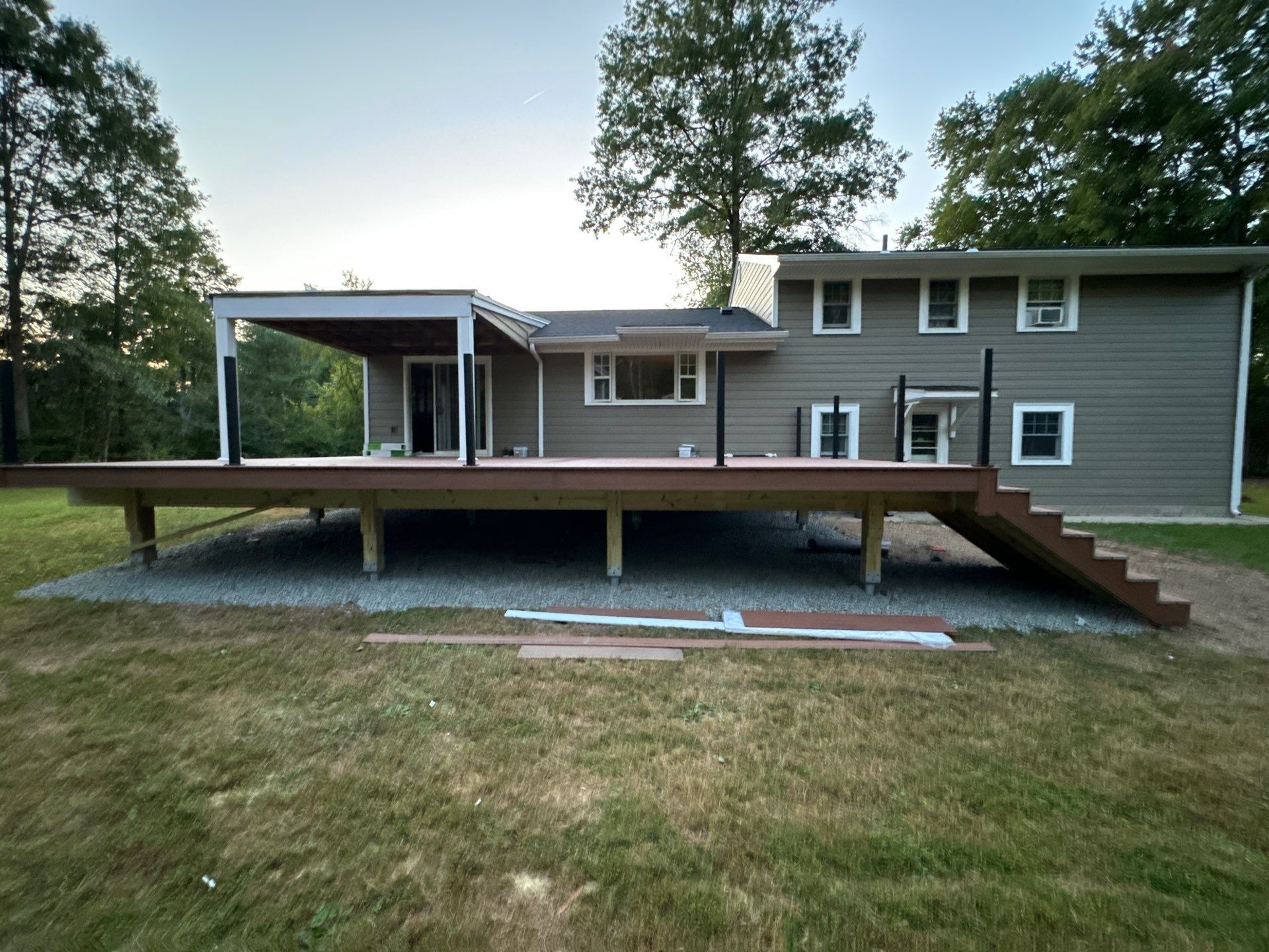 New Deck using Trex Tiki Torch  by deck guardian