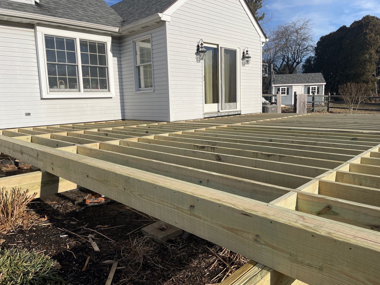 New deck With A frame porch In Morrisville PA by deck guardian
