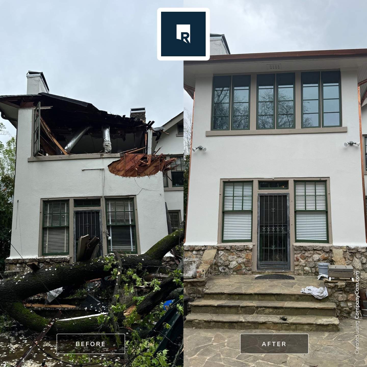 Memphis Home Restoration and Copper Gutter Installation Following Tree Damage by Revival Roofing Services