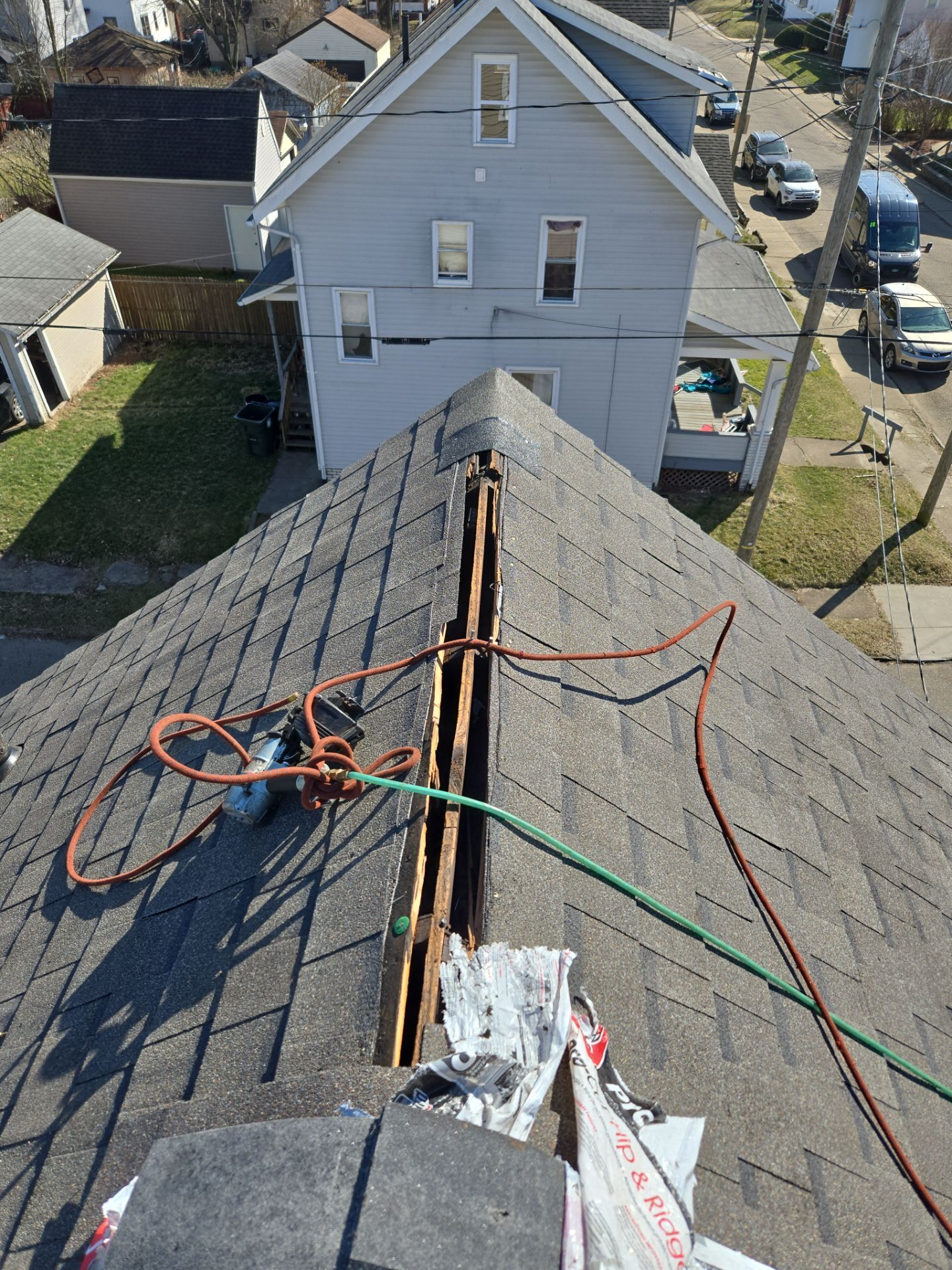 Atlas Pinnacle, Color, Weathered Wood, Drip Edge, Color, Royal Brown by Eagle Eye Roofing