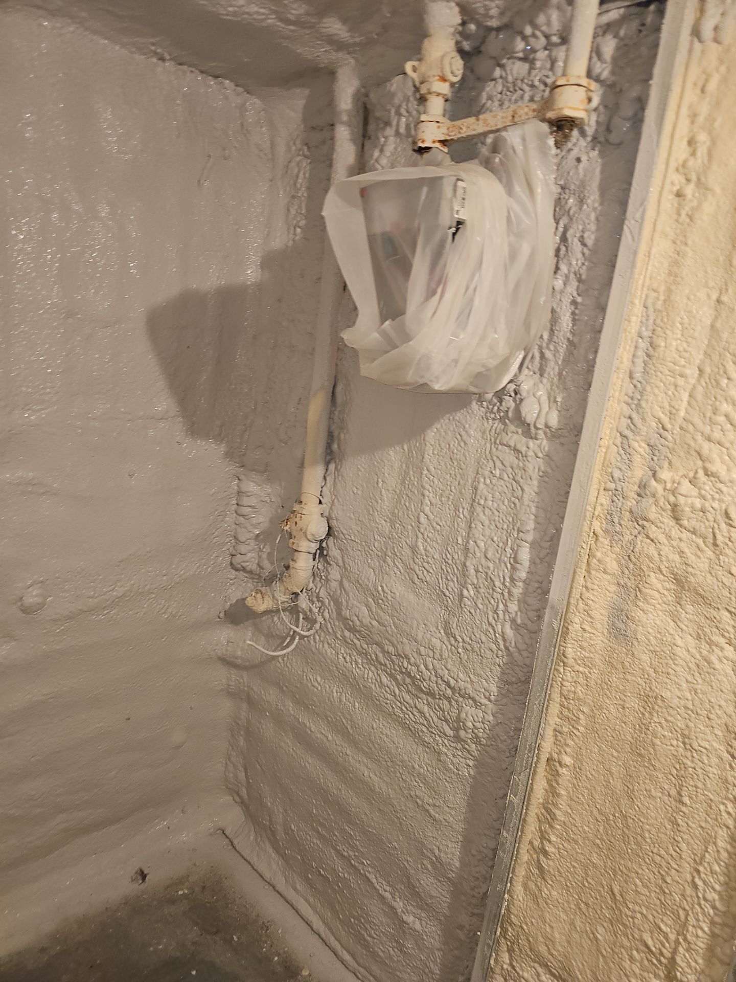 Basement Exterior Walls using Closed Cell Spray Foam by NYS Foam & Energy
