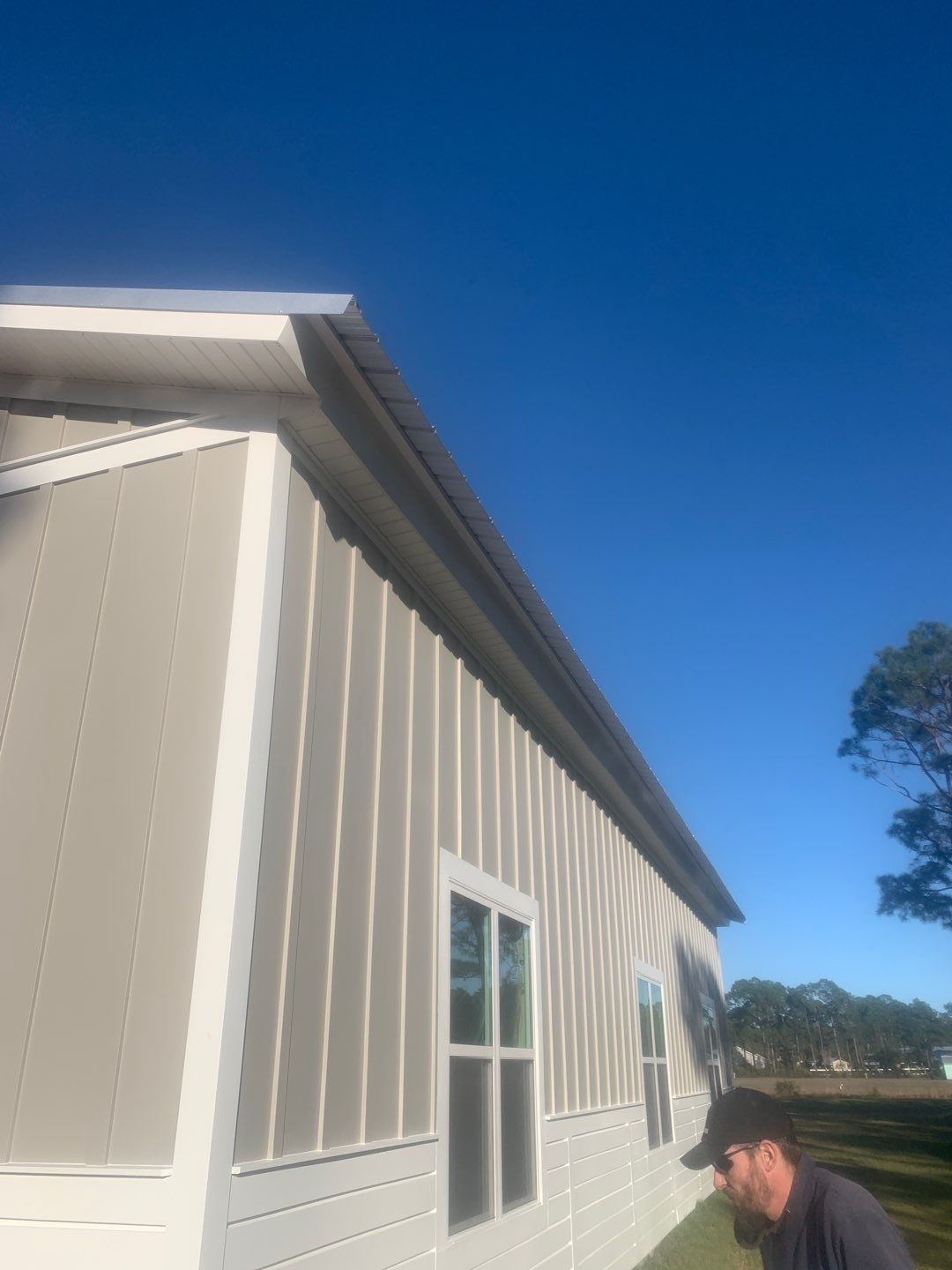 Soffit and Fascia on a metal building by Gutter Professors